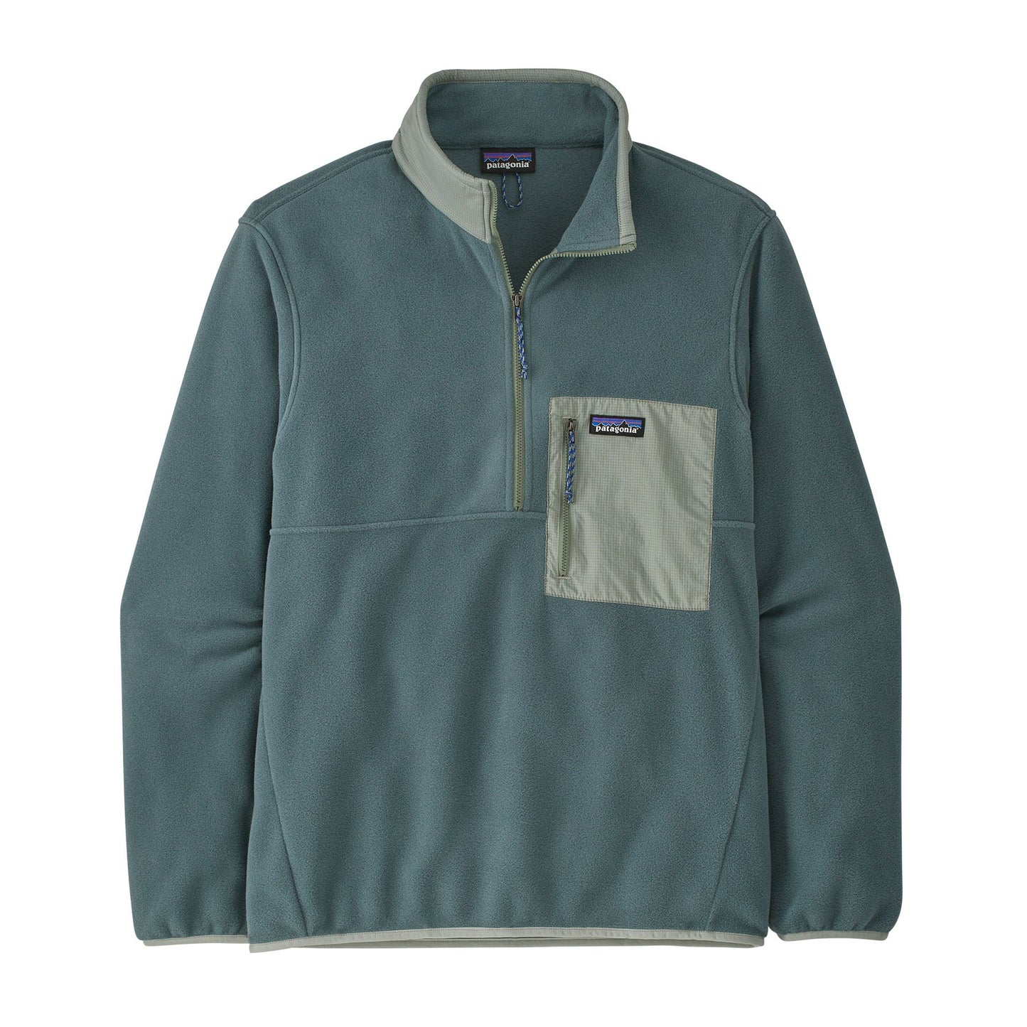 Polaire col zippé en recyclé | Bicolore "microdini 1/2 zip p/o nouveau green"