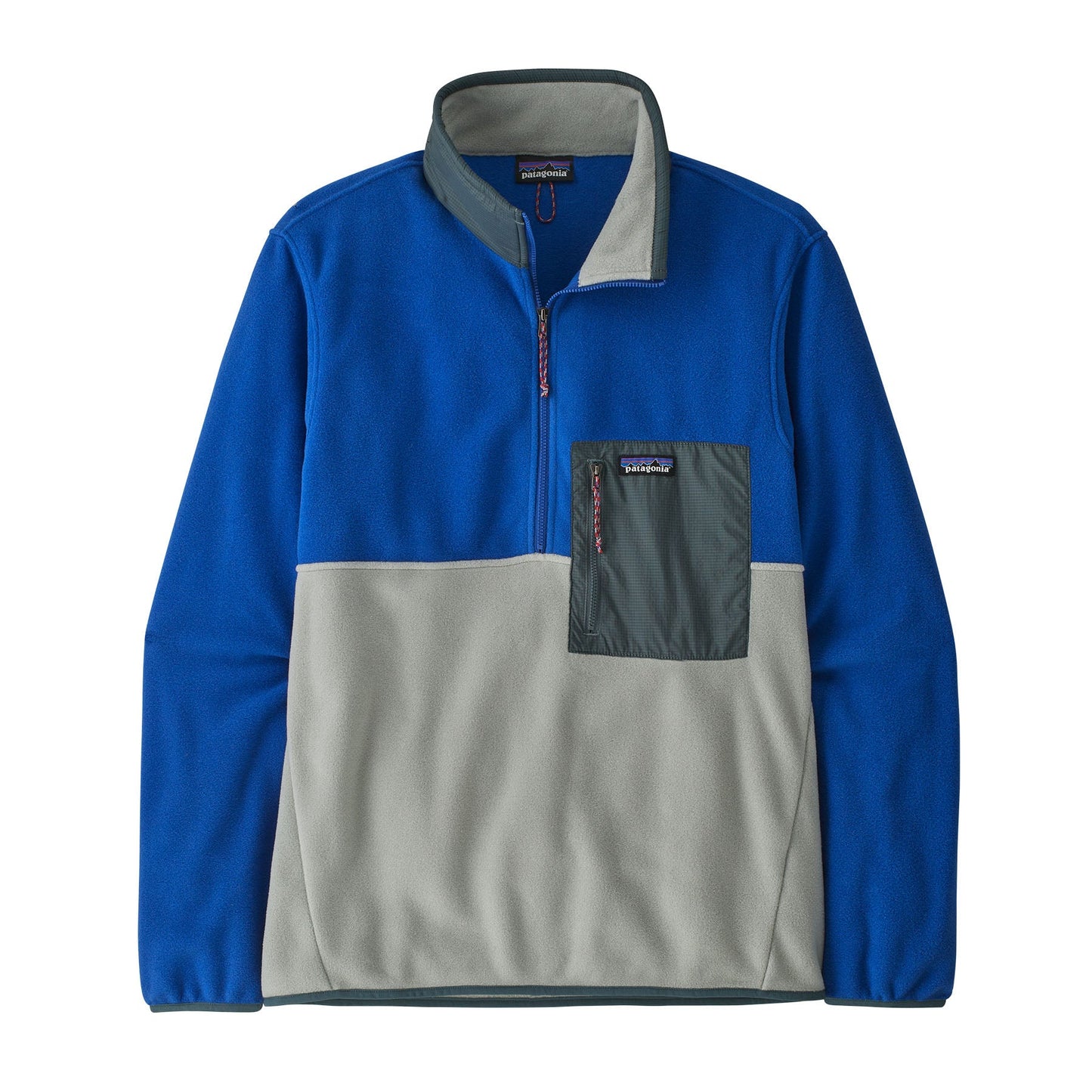 Polaire col zippé en recyclé | Tricolore "microdini 1/2 zip p/o sleet green"