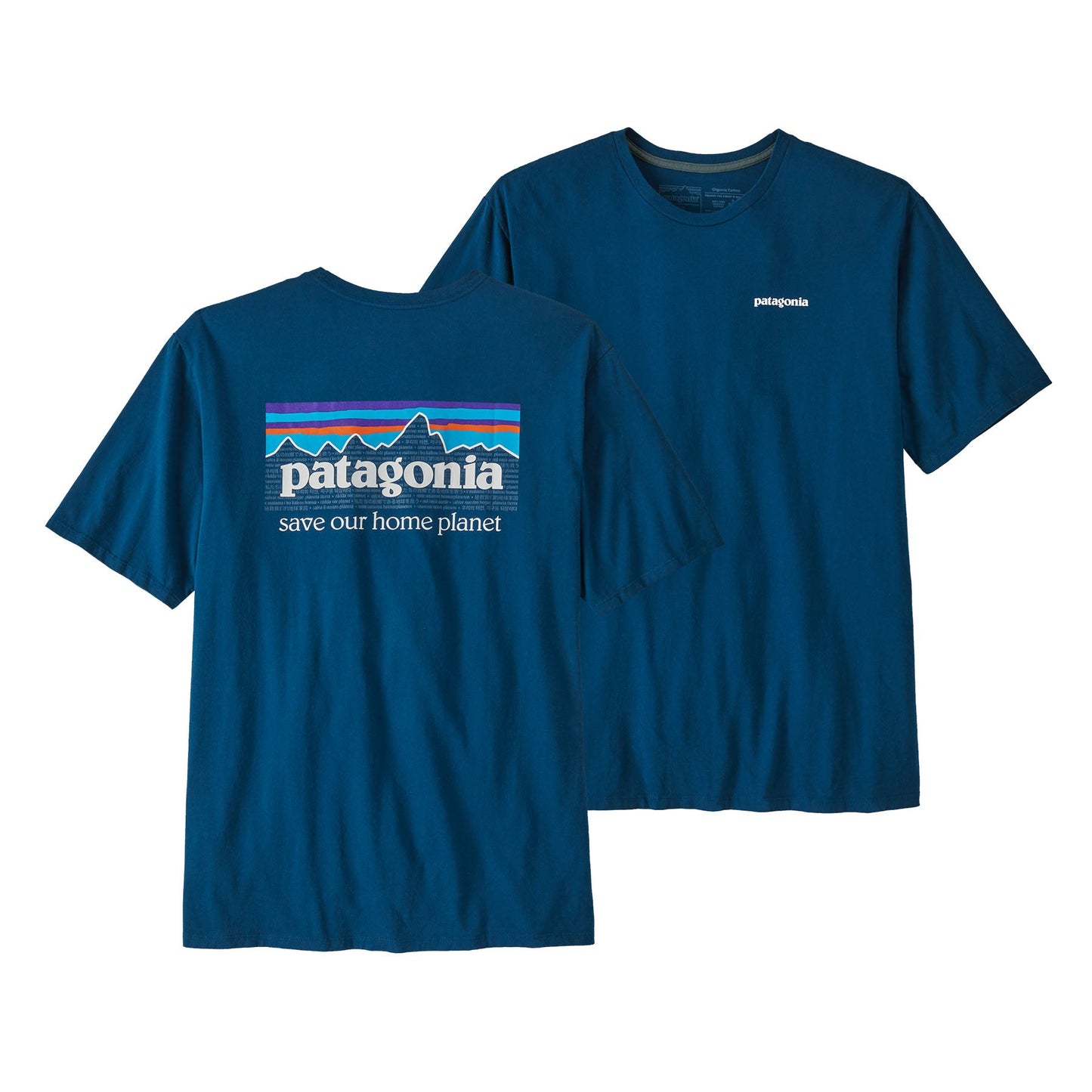 T-shirt en coton bio | Bleu à motifs "p-6 mission organic t-shirt lagom blue"