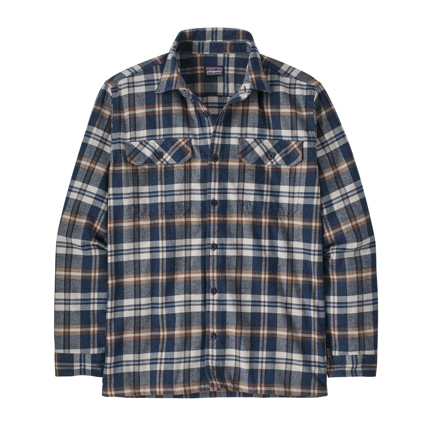 Chemise à carreaux en flanelle de coton bio | Marine "organic cotton fjord flannel new navy"