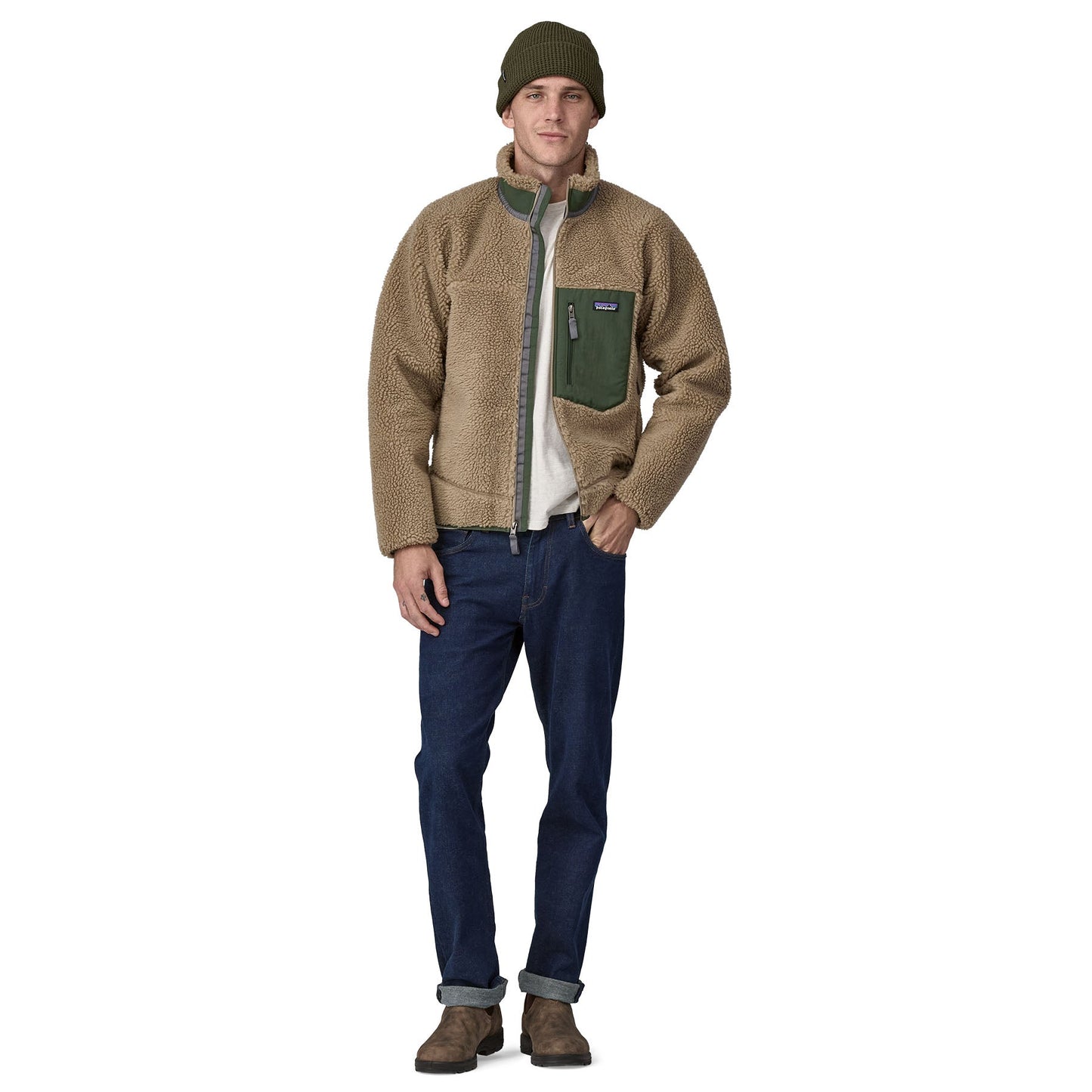 Polaire zippée en matière recyclée | beige "m's classic retro-x jkt seabird grey"