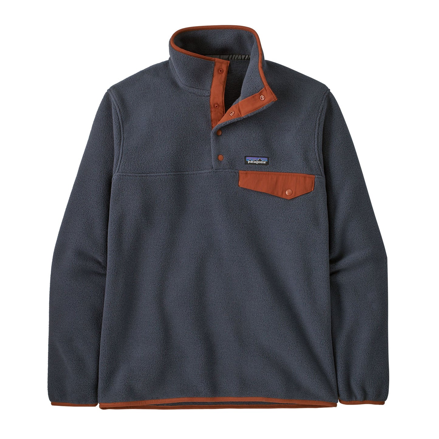 Polaire col boutonné en matière recyclée | marine "m's lw synch snap t p/o smolder blue w/burnished red"