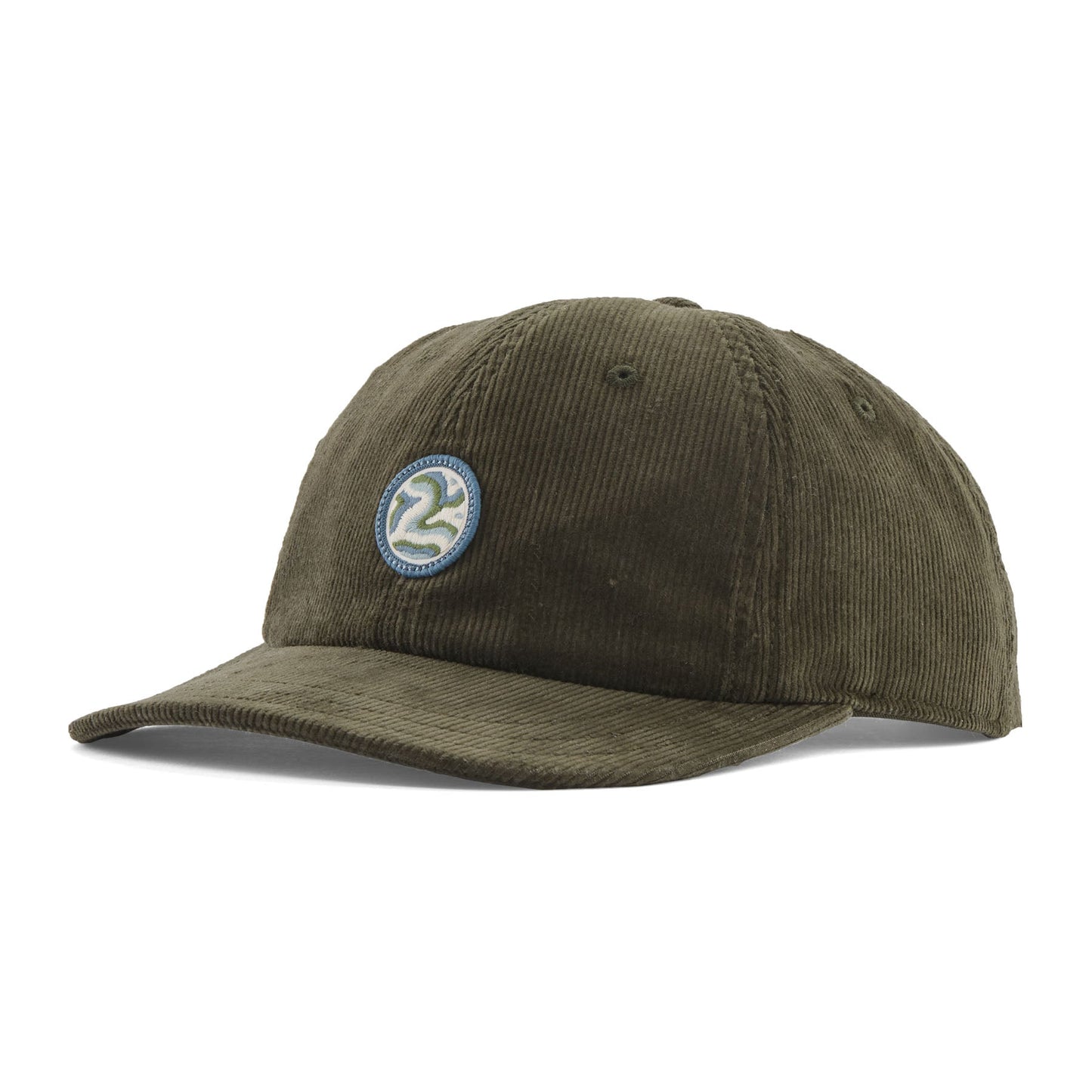 Casquette velours en coton bio | vert "corduroy cap earth currents patch pine needle green"