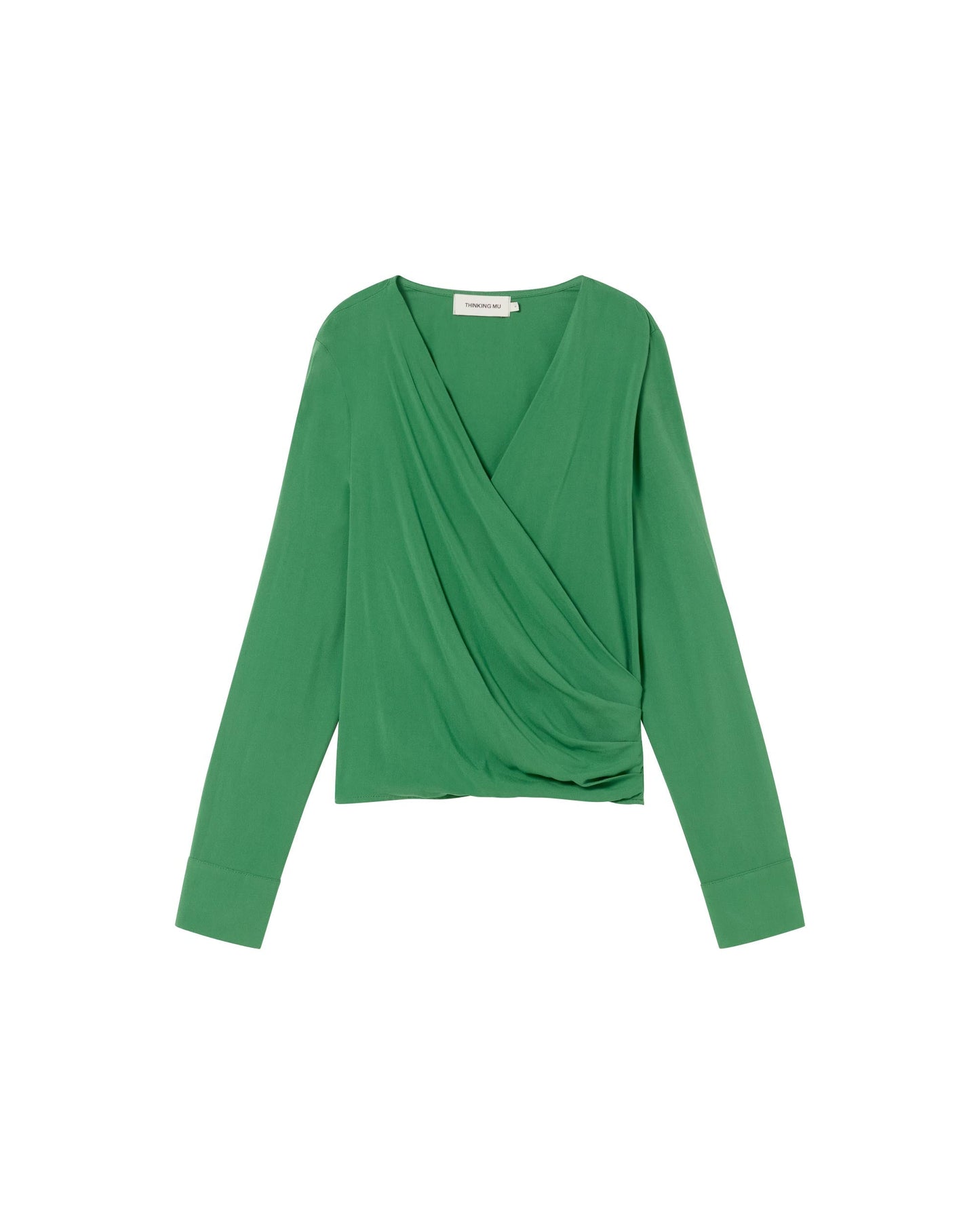 Blouse croisée en ecovero | Vert "clover green dione blouse"