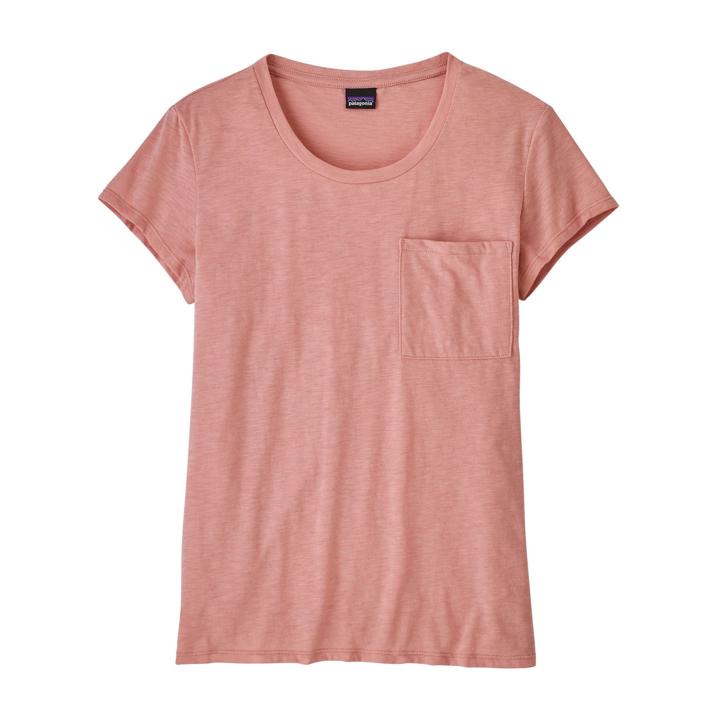 T-shirt rose à poche en coton bio et matière recyclée - mainstay tee sunfade pink