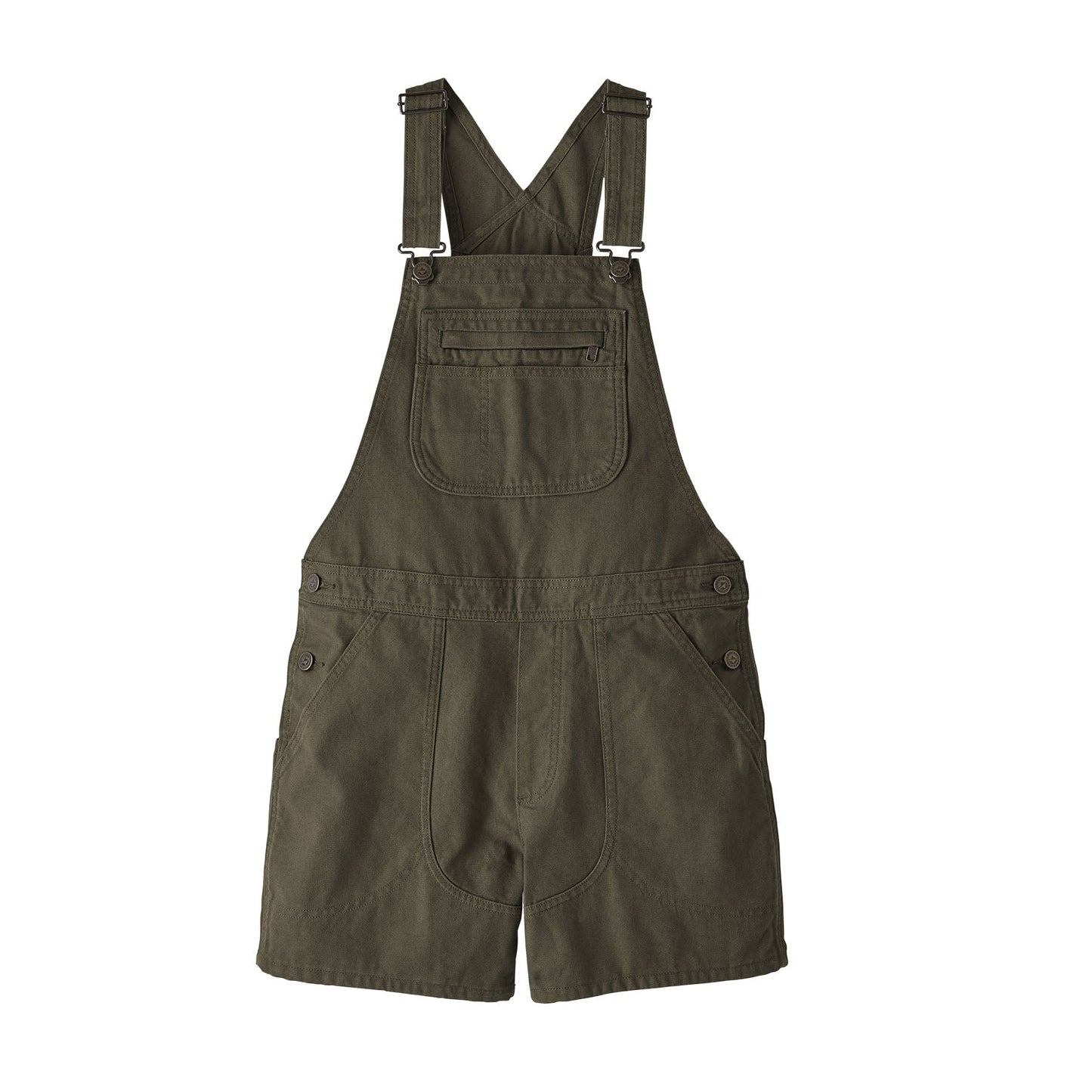 Salopette short en coton bio | Vert "stand up overalls basin green"