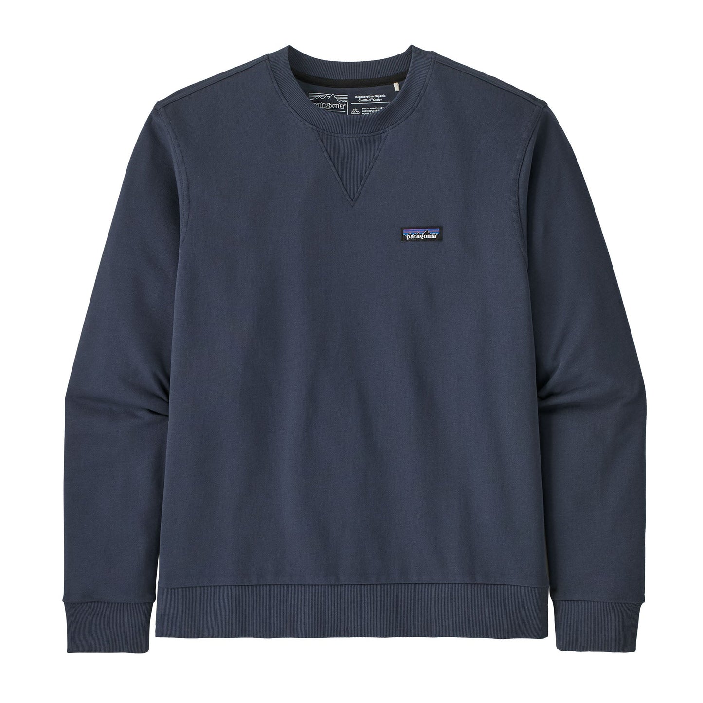 Sweat marine en coton bio - regenerative crewneck smolder blue