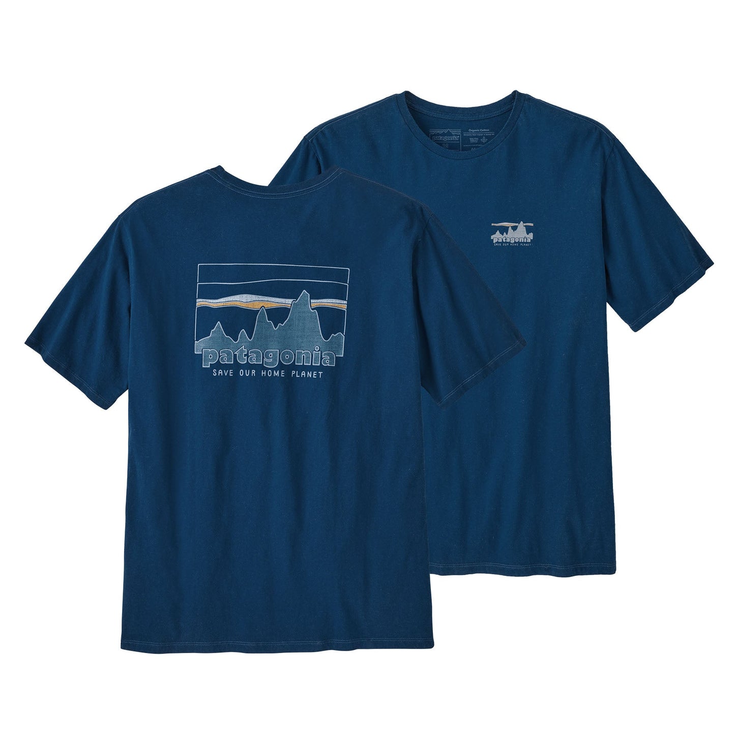 T-shirt en coton bio | Bleu à motifs "skyline organic t-shirt lagom blue