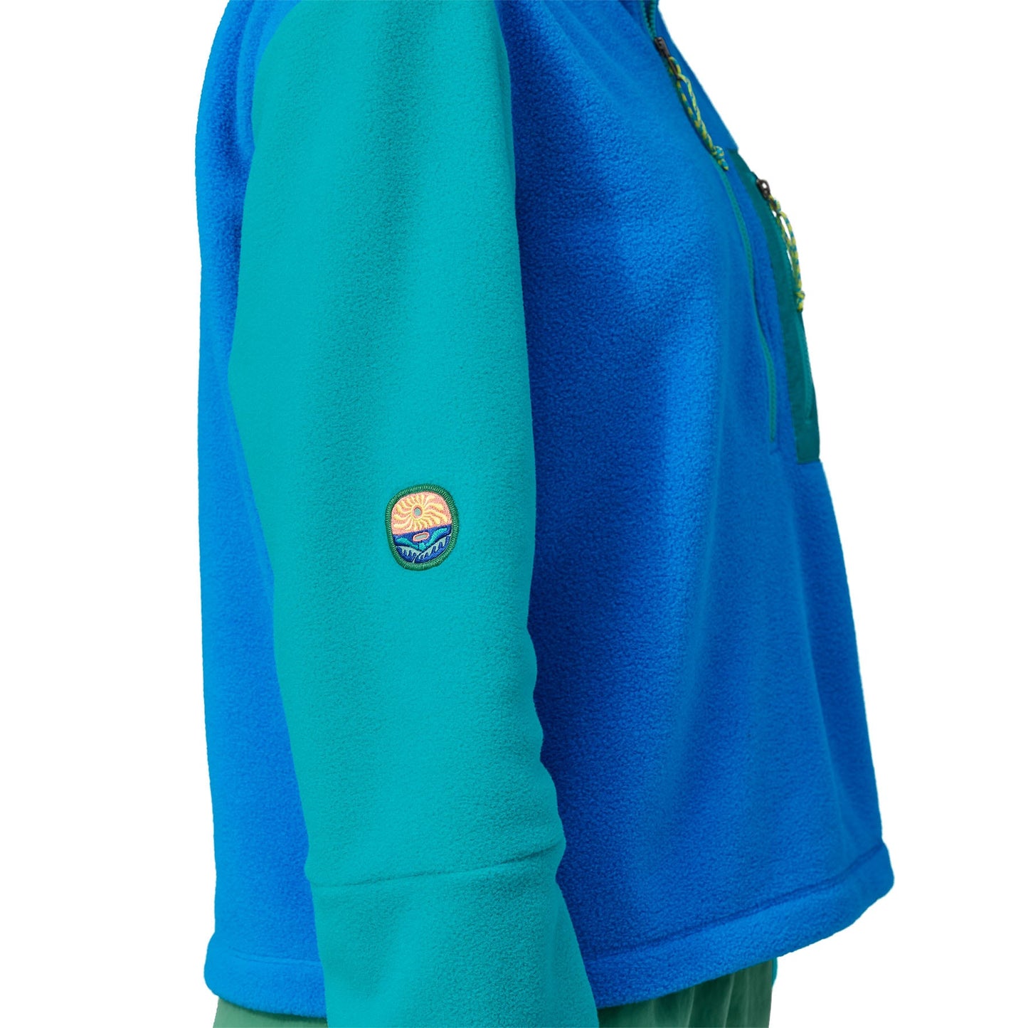 Polaire col zippé en matière recyclée | Tricolore "microdini 1/2 zip vessel blue"