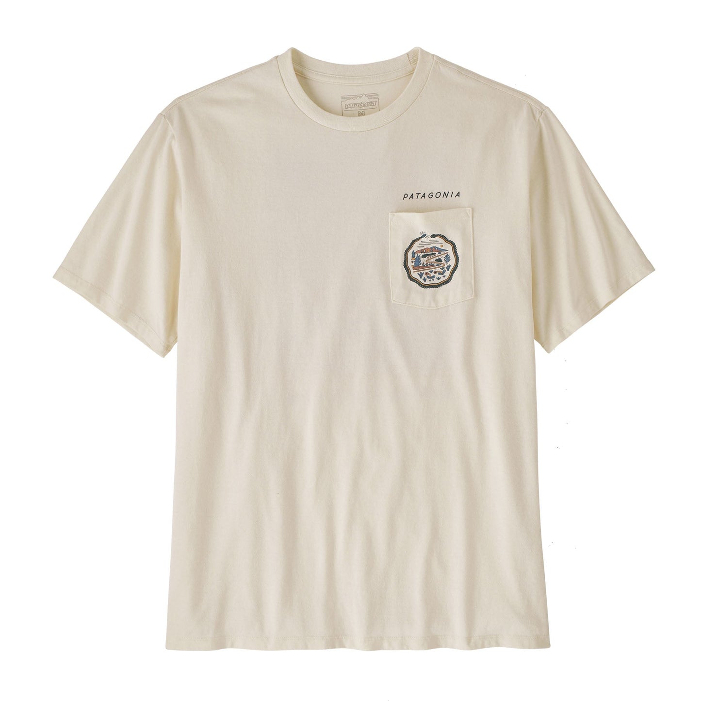 T-shirt en matières recyclées | Ecru à motifs imprimés "commontrail pocket birch white"