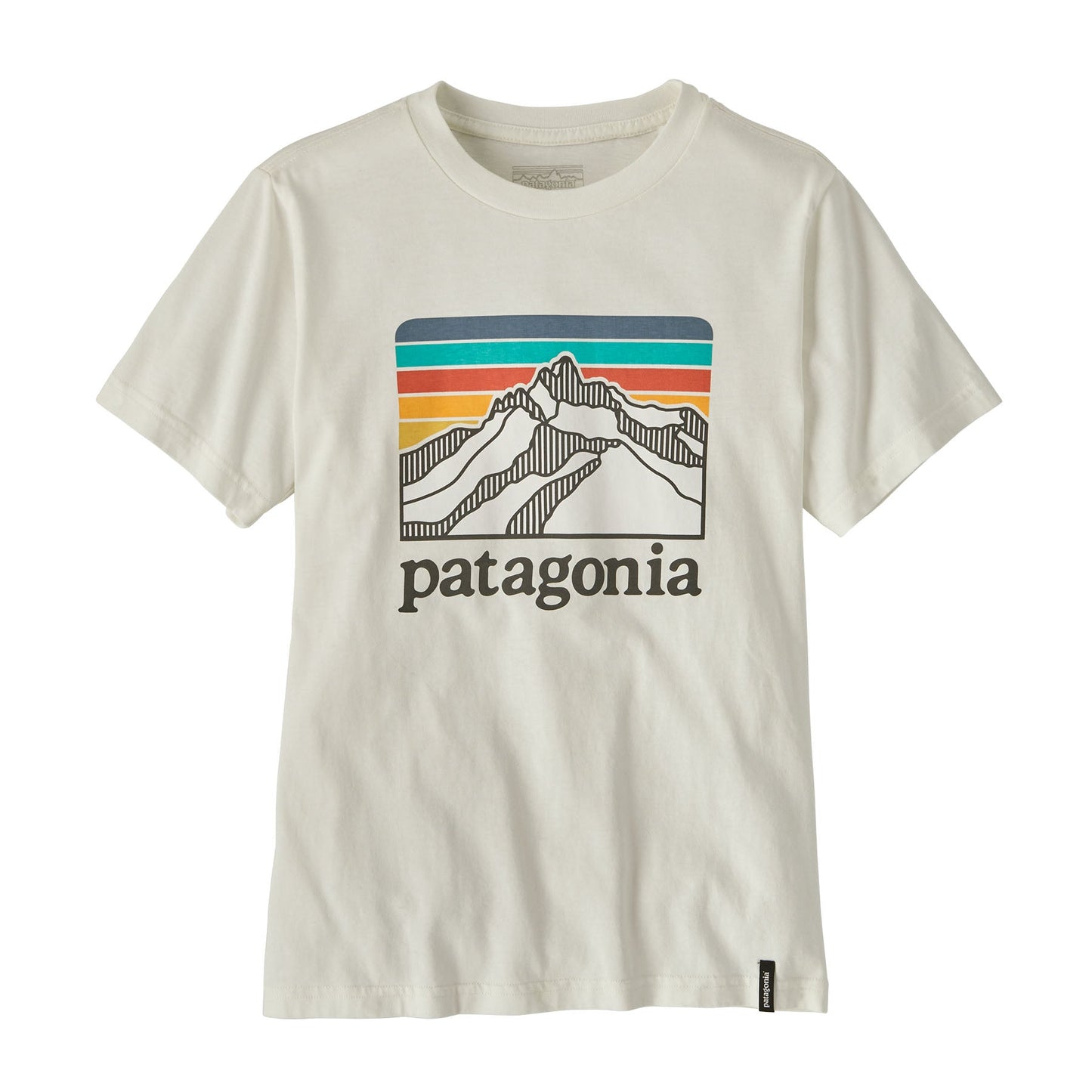 T-shirt en coton en conversion | écru à motifs "graphic t-shirt line logo ridge birch white"