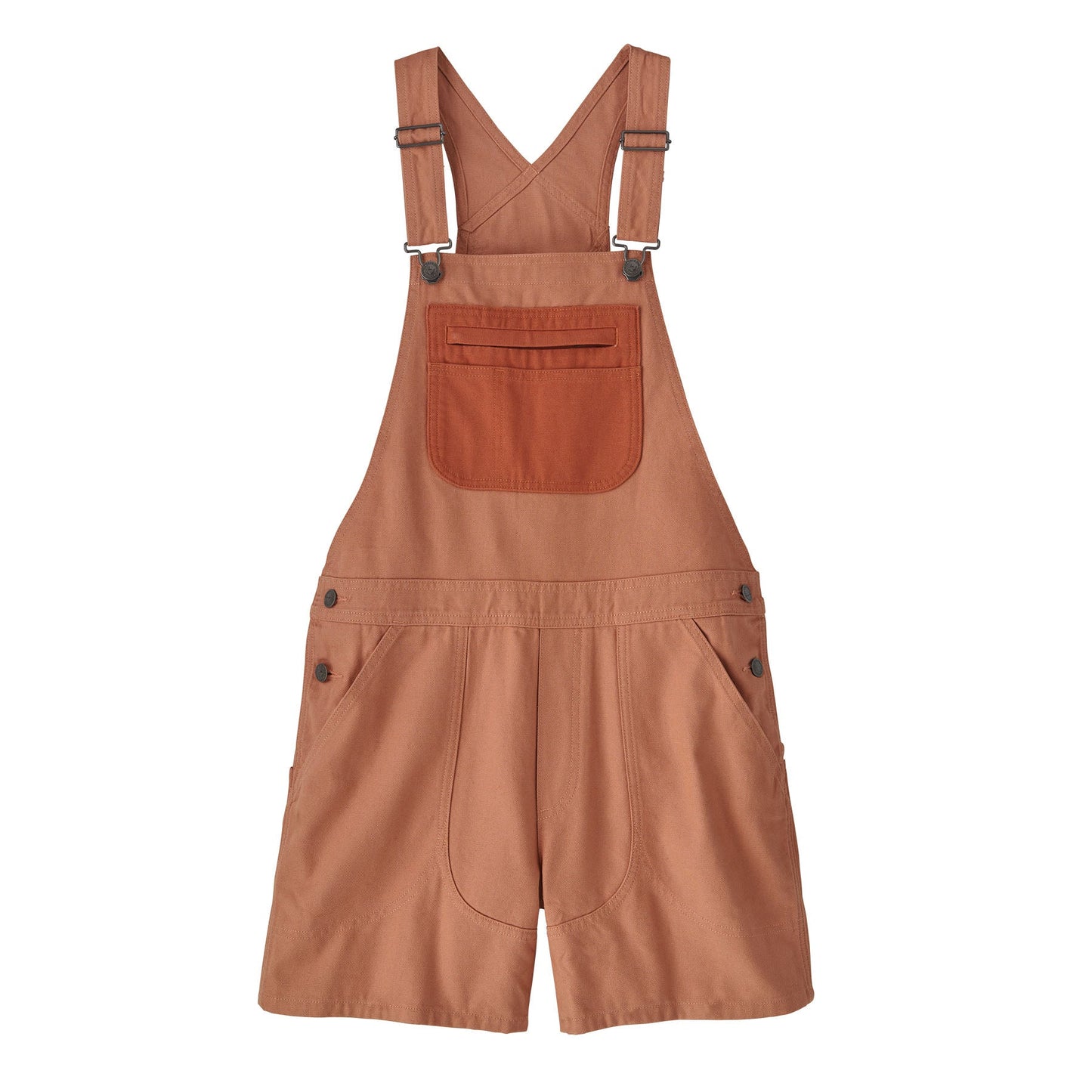 Salopette short en coton bio | Vieux rose "stand up overalls terra pink"
