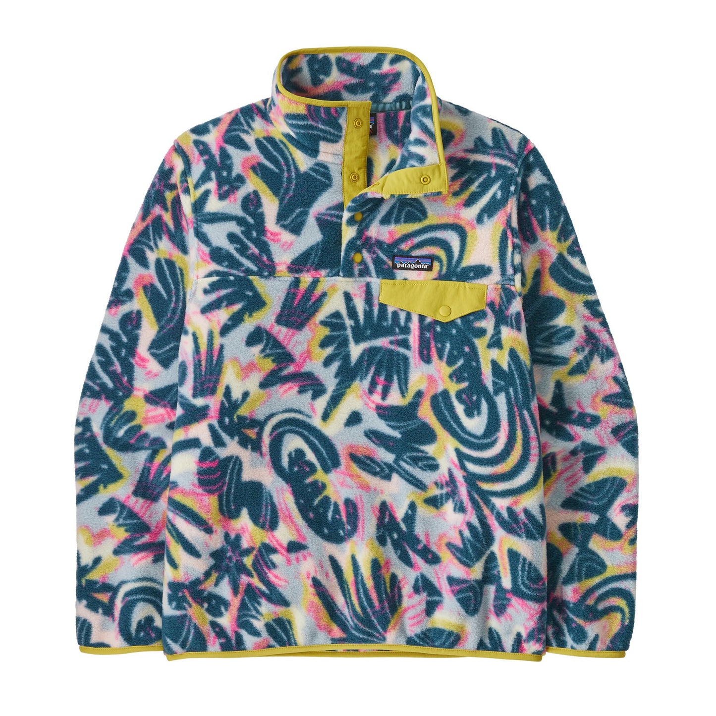 Polaire en matières recyclées | multicolore "synch snap-t - wild botanist : tidal teal"
