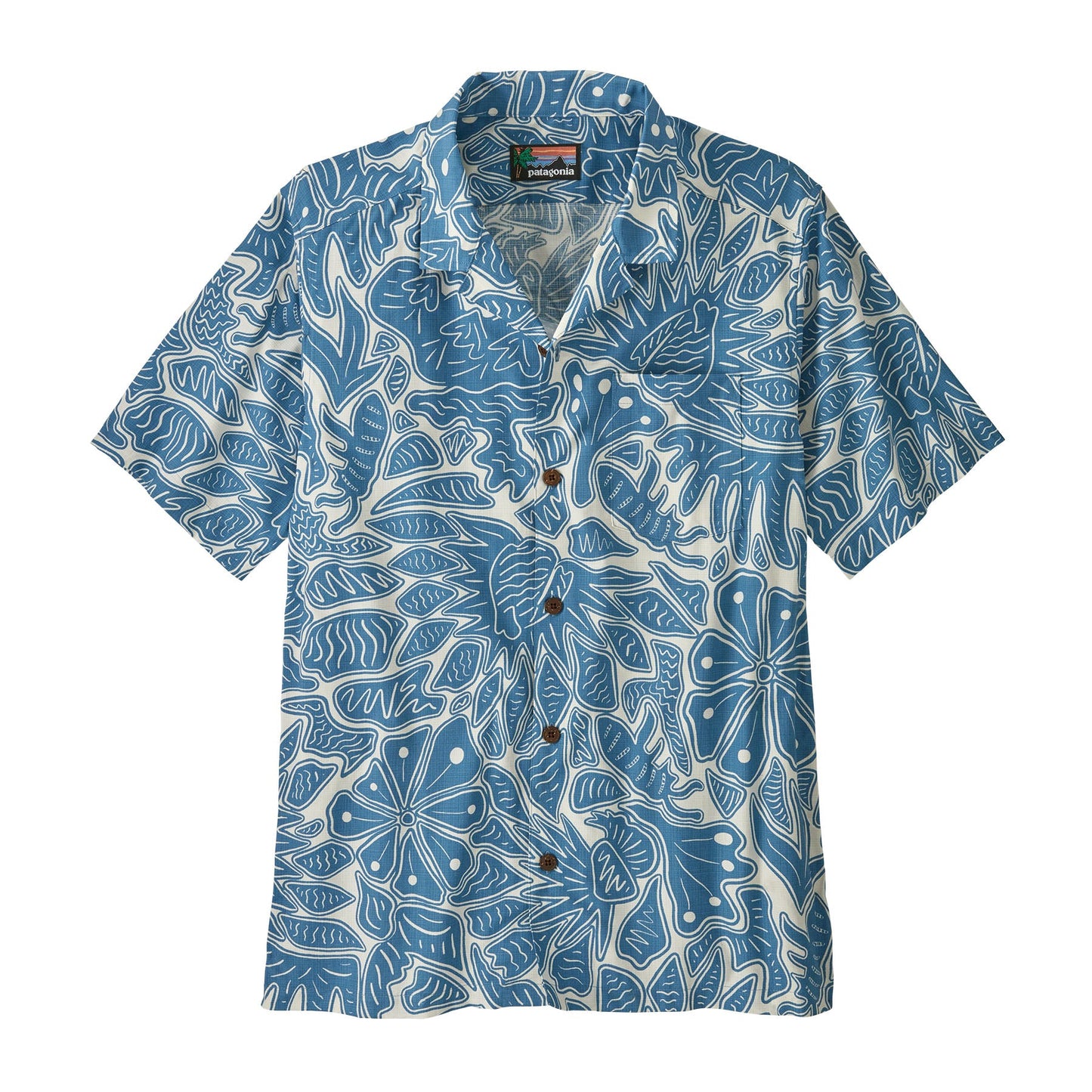 Chemise en coton bio | bleu "tidal threads camp shirt - bees and flowers: still blue"