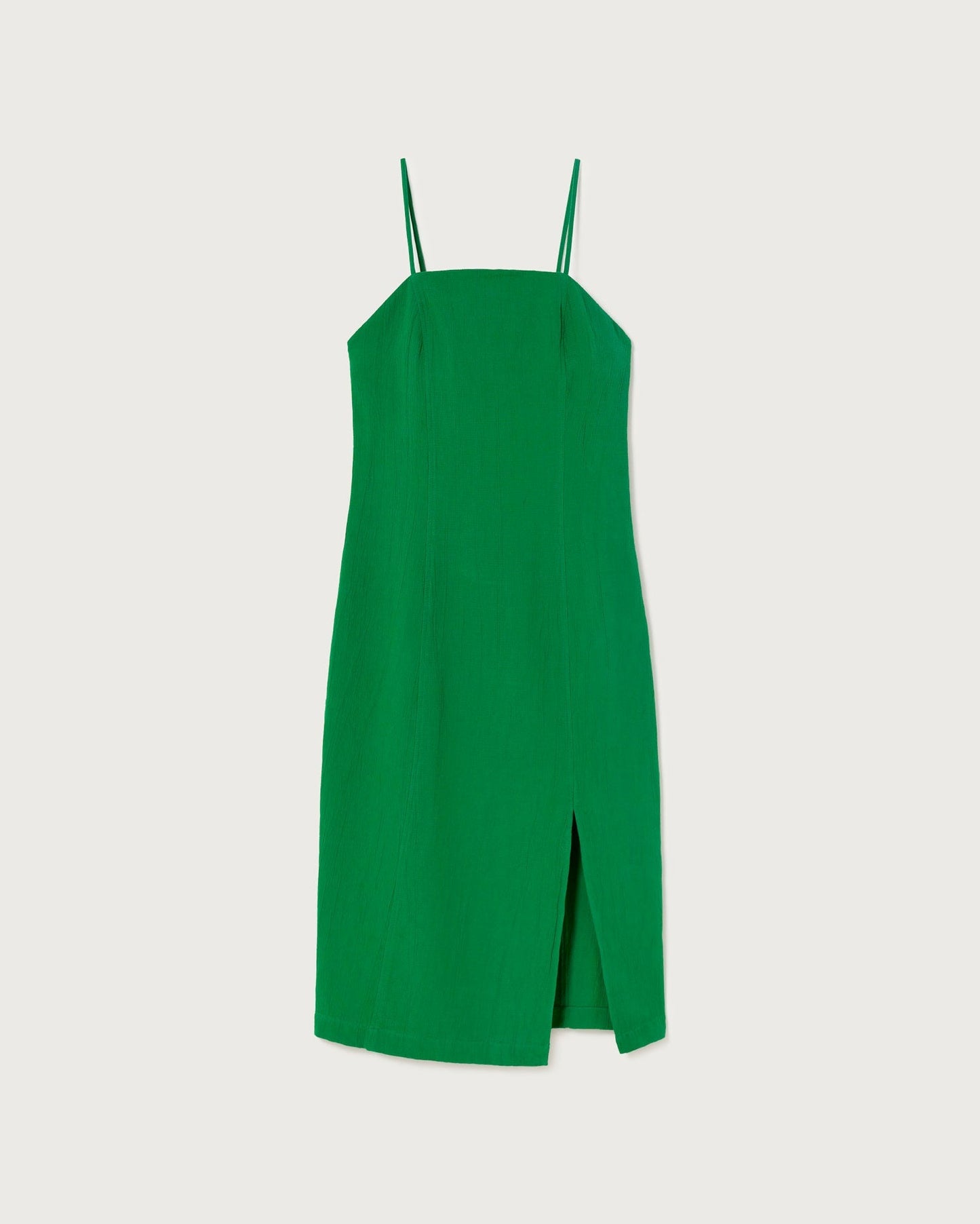 Robe fendue verte en coton bio - clover green mia dress