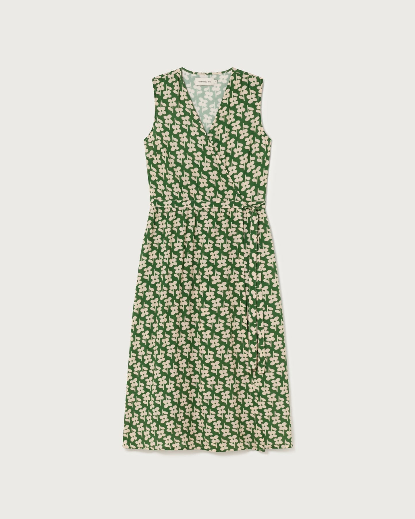 Robe verte à motifs fleuris en ecovero - daisy amapola dress