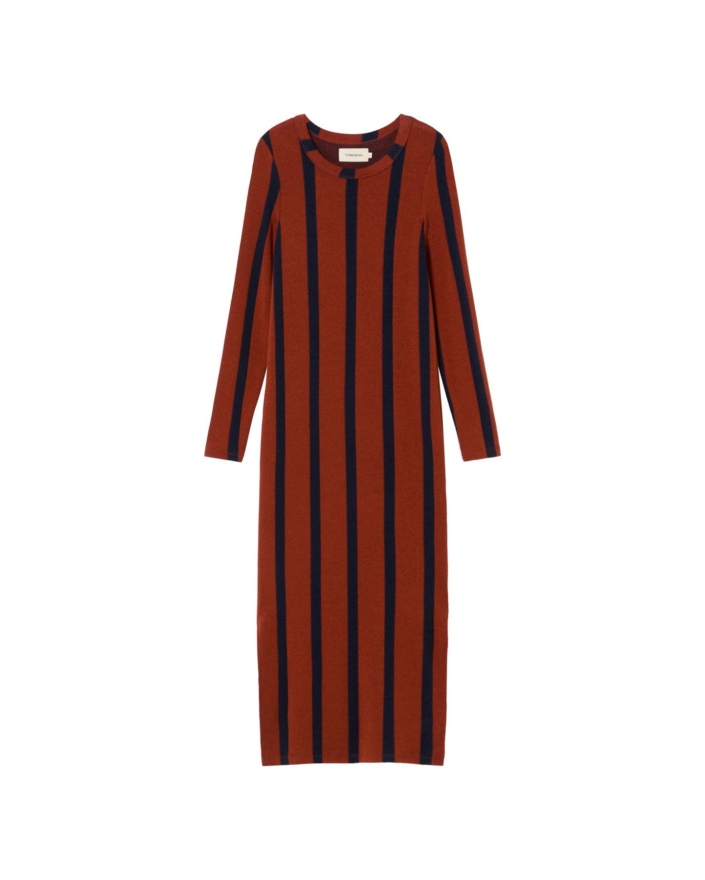 Robe en matières recyclées | marron "toasted navy gina dress"