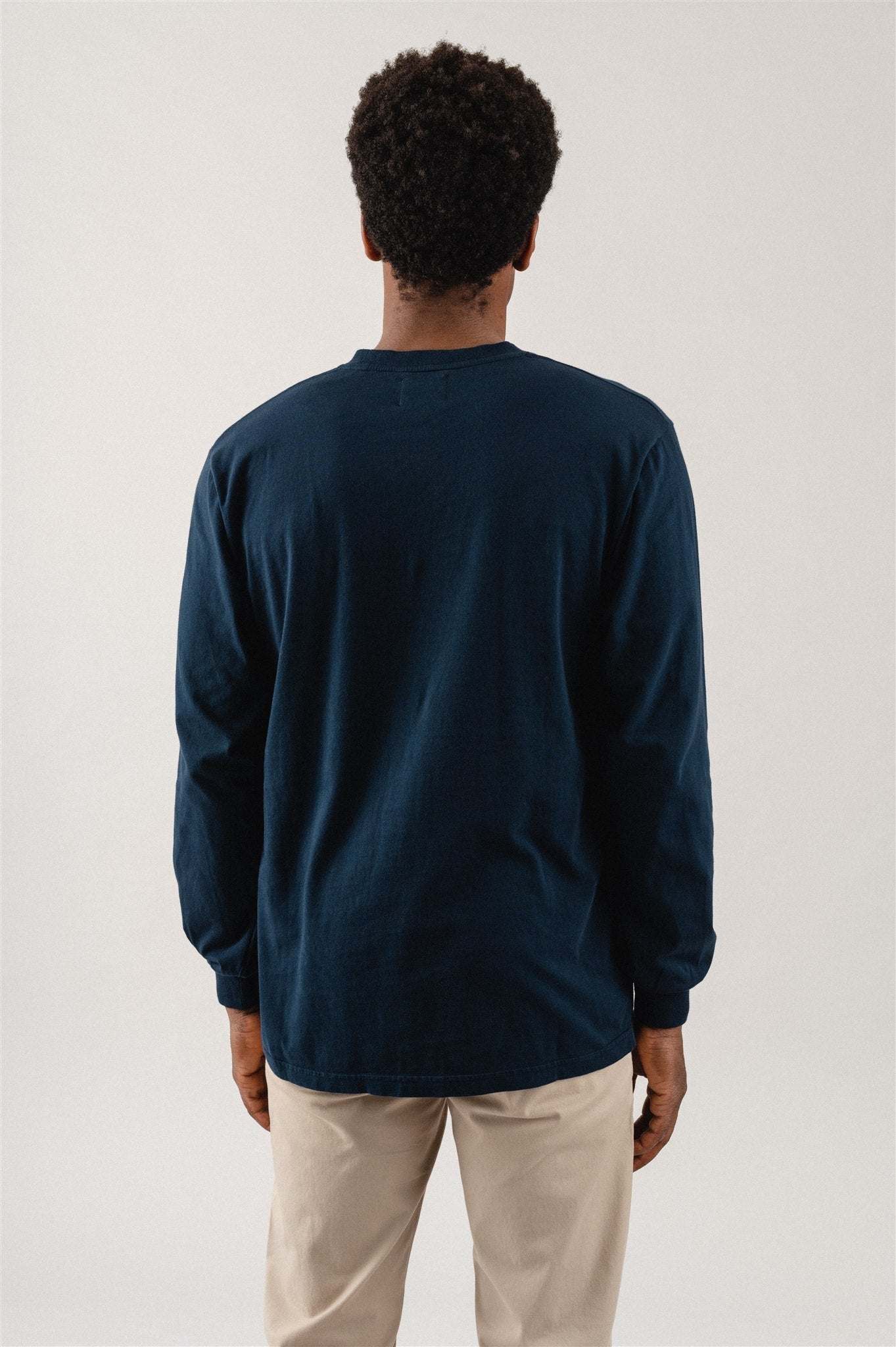 T-shirt oversize manches longues en coton bio | marine "oversized ls t-shirt navy blue"