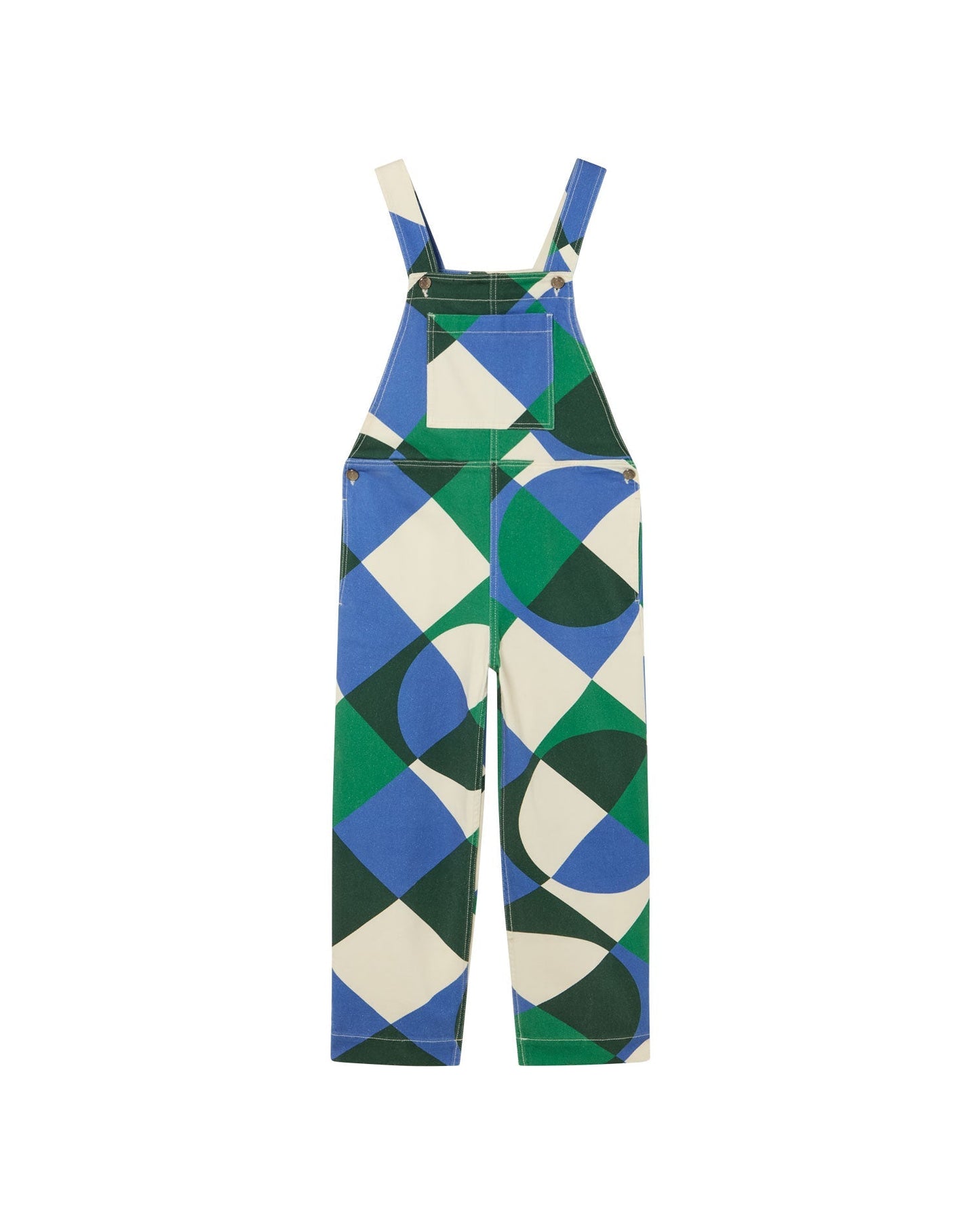 Salopette en coton bio | Multicolore "tetris luz jumpsuit blue"
