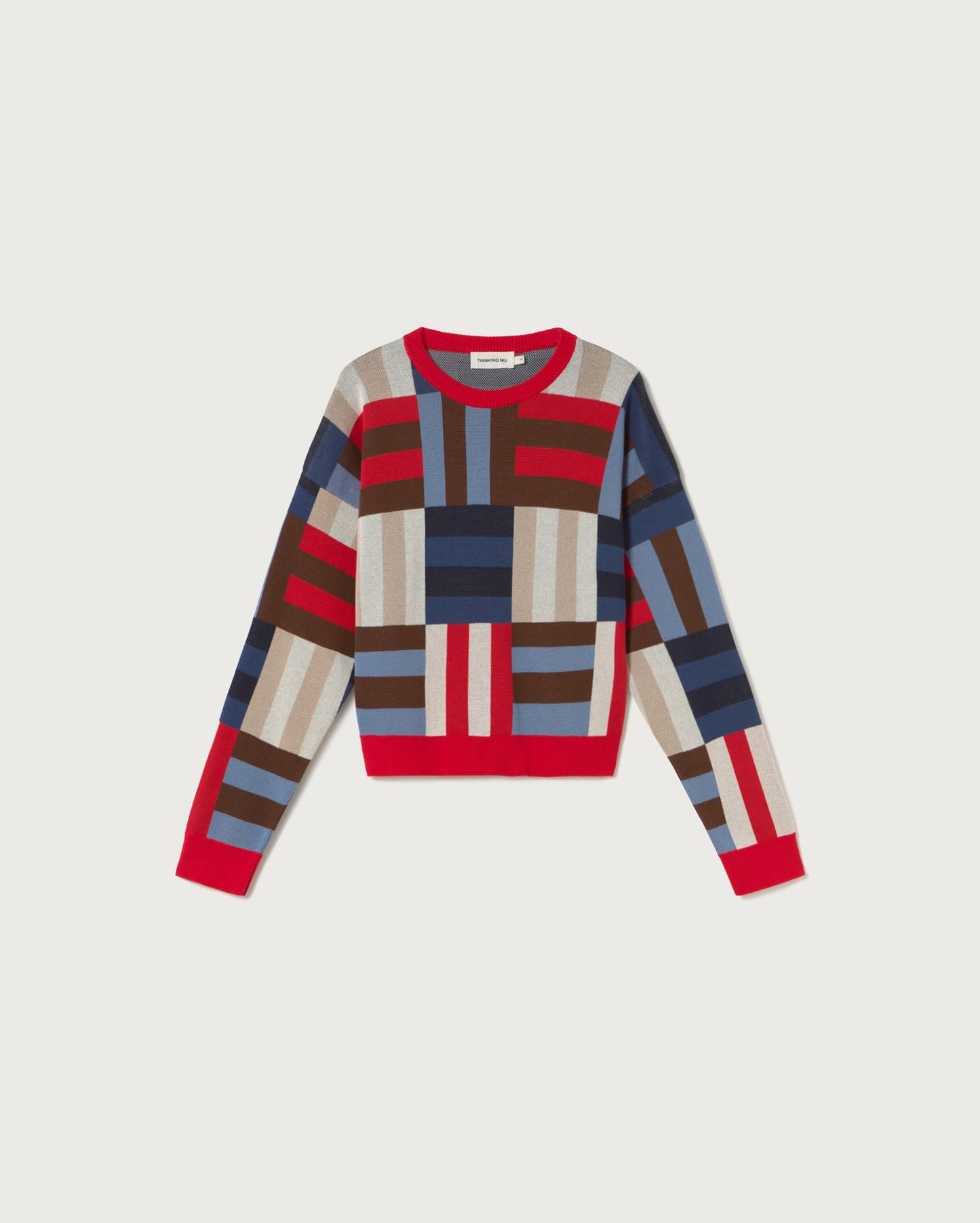Pull en coton biologique | multicolore "field red philis knit sweater - multicolor"
