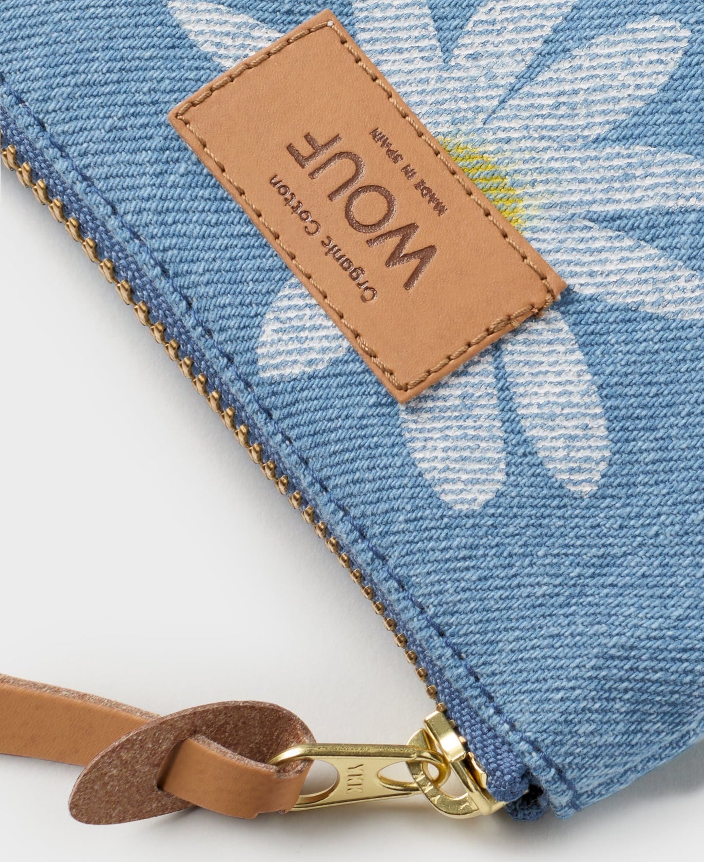 Pochette à motifs en denim de coton bio - drew small pouch