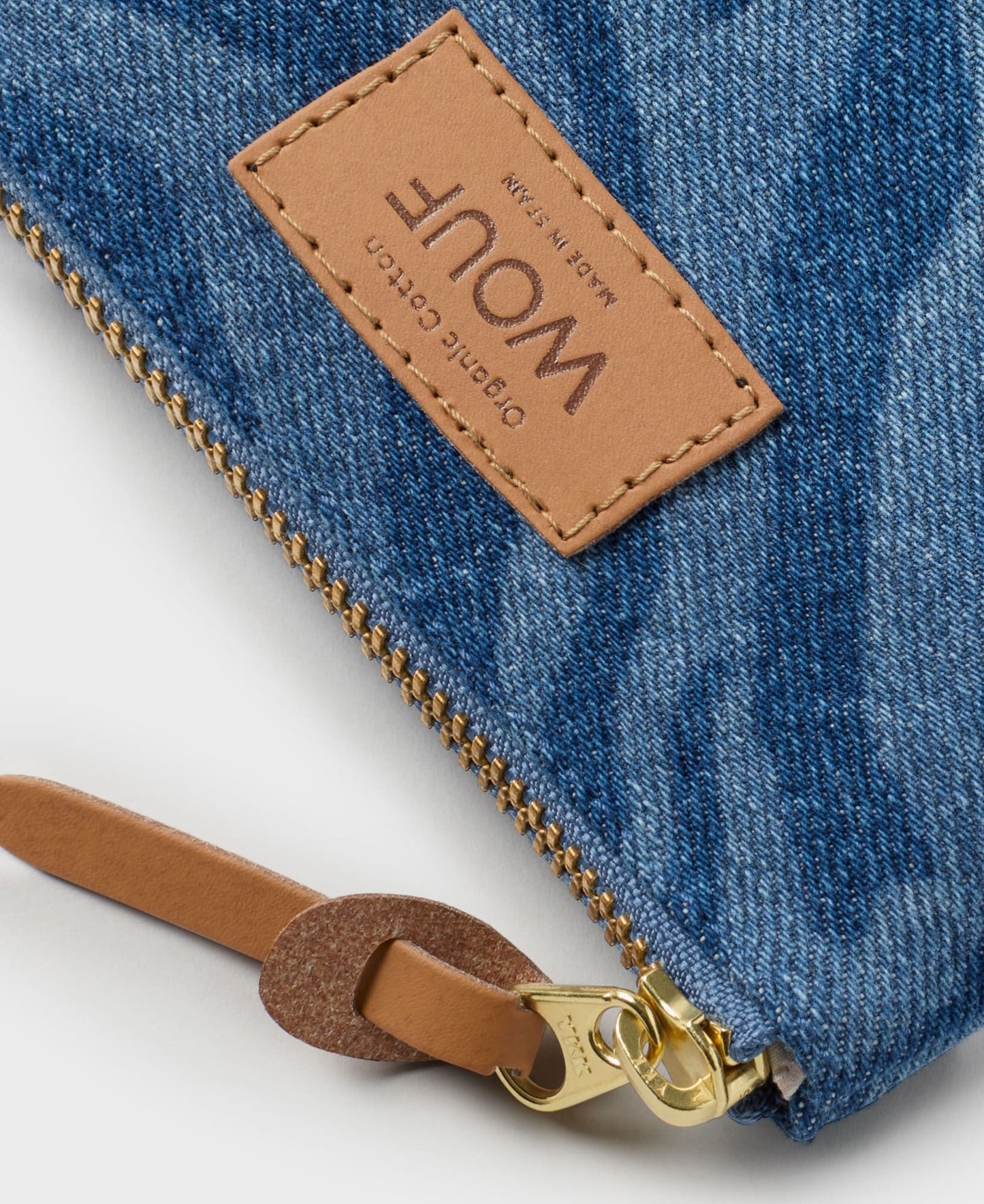 Pochette à motifs en denim de coton bio - sierra small pouch