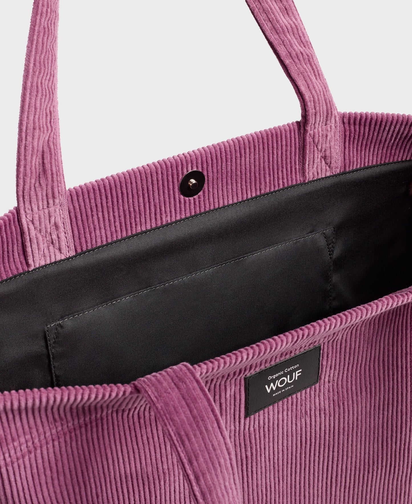 Sac cabas mauve en velours de coton bio | "mauve tote bag"