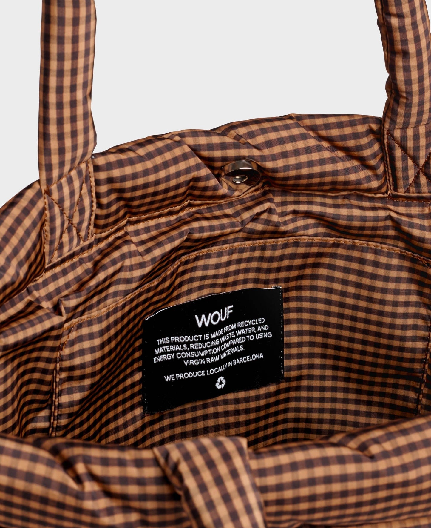 Tote bag à carreaux matelassé en recyclé | "camille tote bag"
