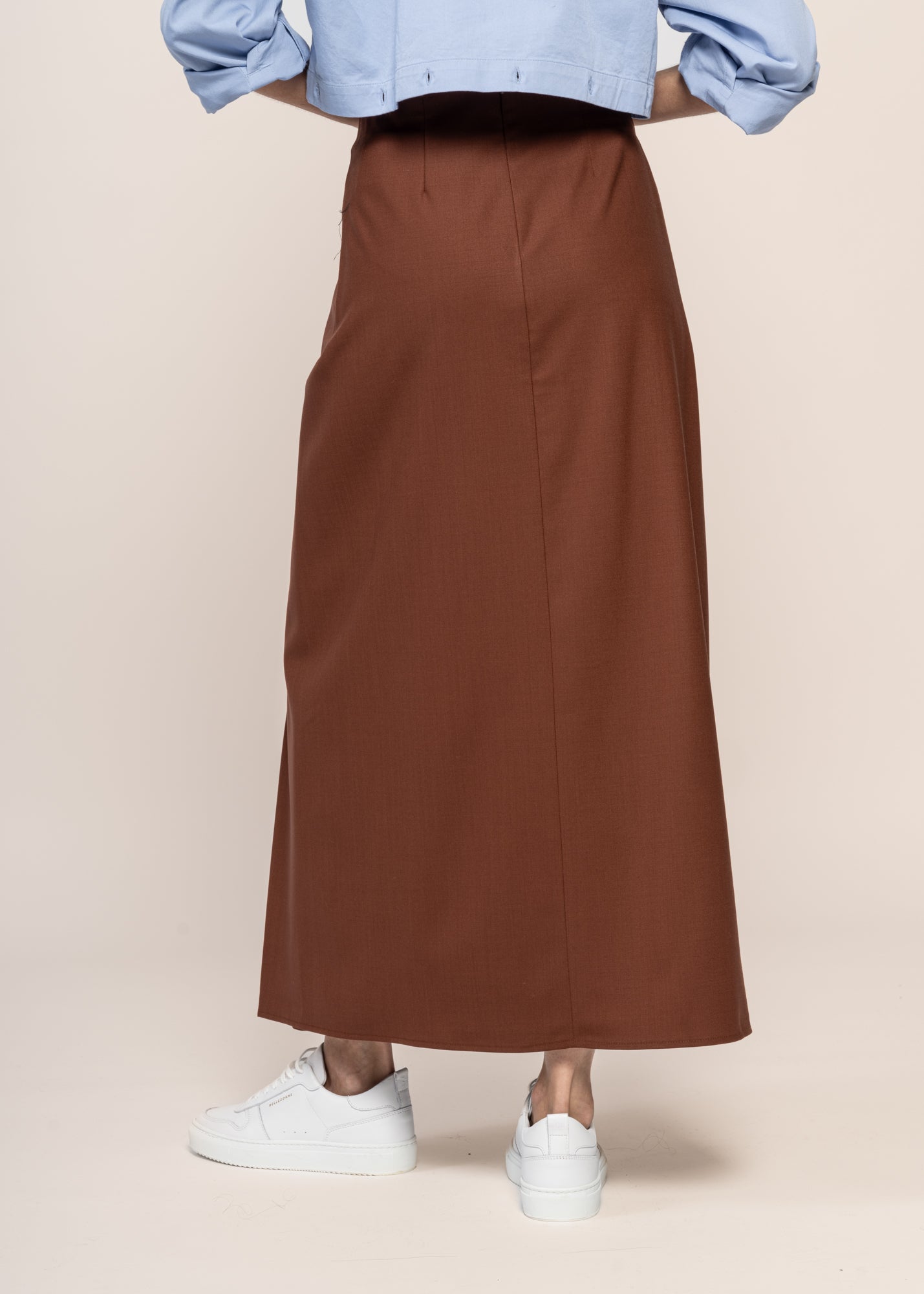 Jupe en laine certifiée | marron "coffee marty skirt"