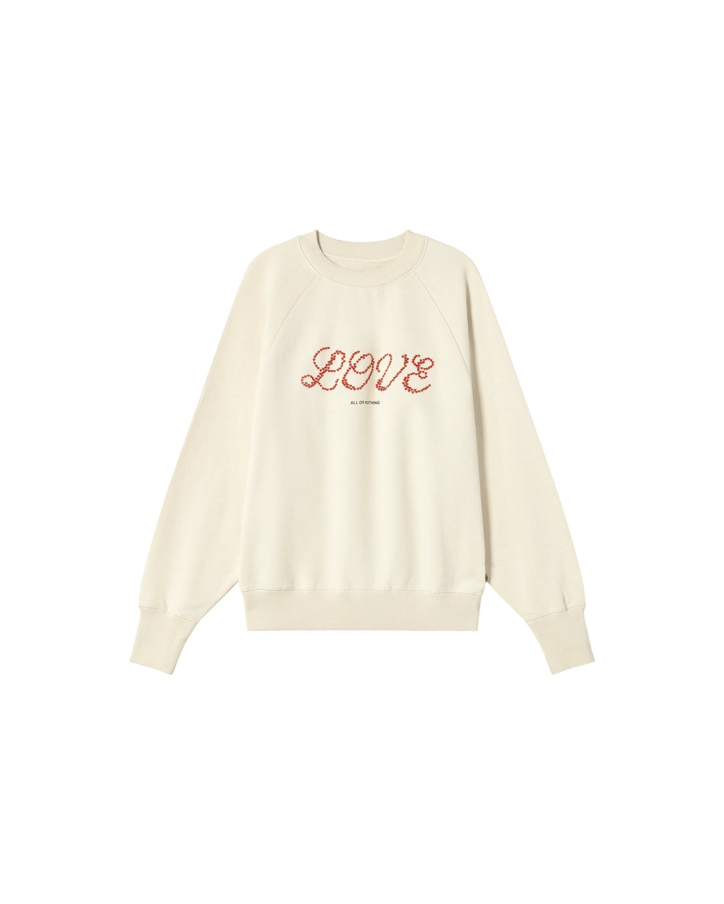Sweat en coton biologique | blanc "love heart bonnie sweatshirt - white"