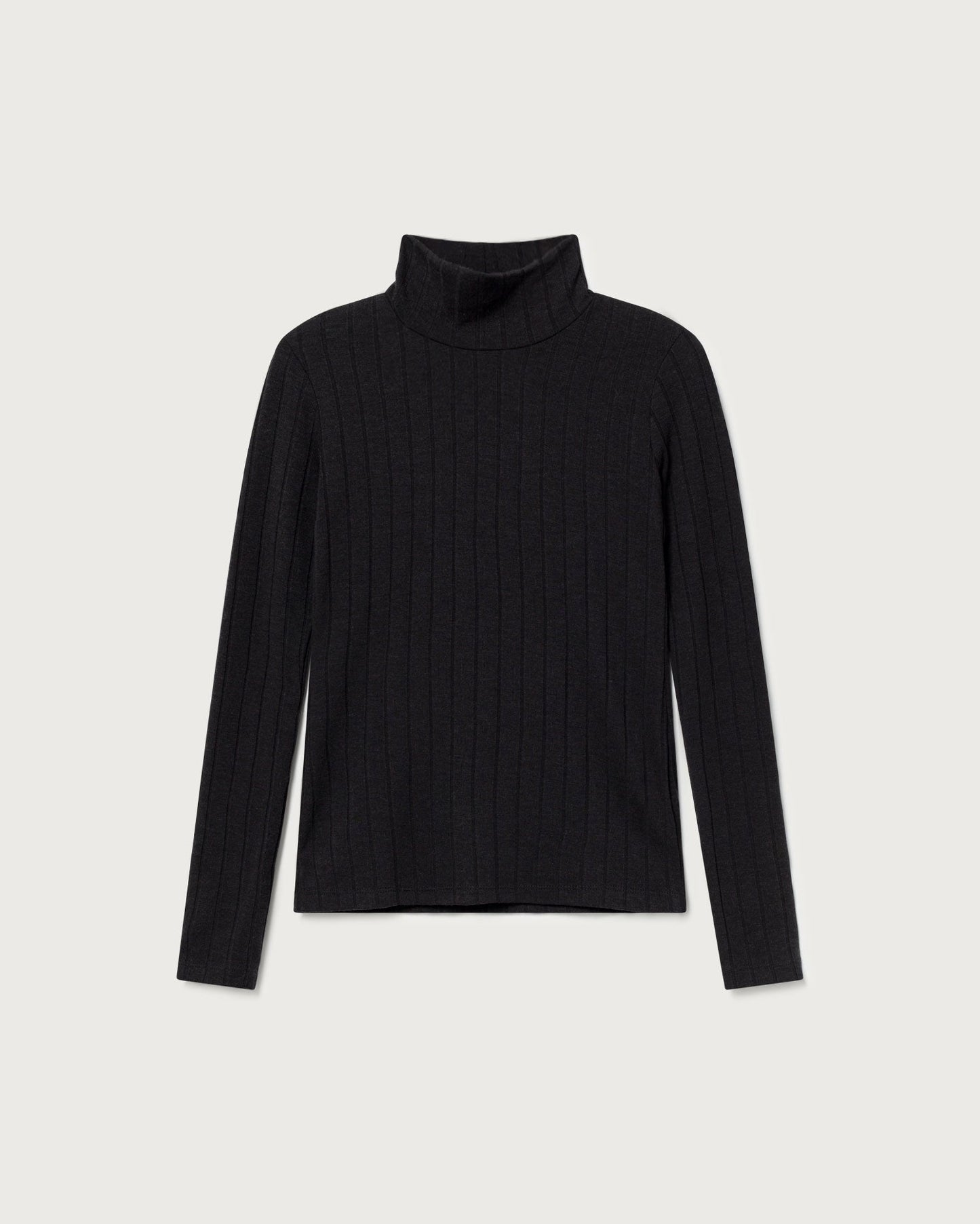 Sous-pull col montant en refibra et coton bio | Noir "black trash ellen"