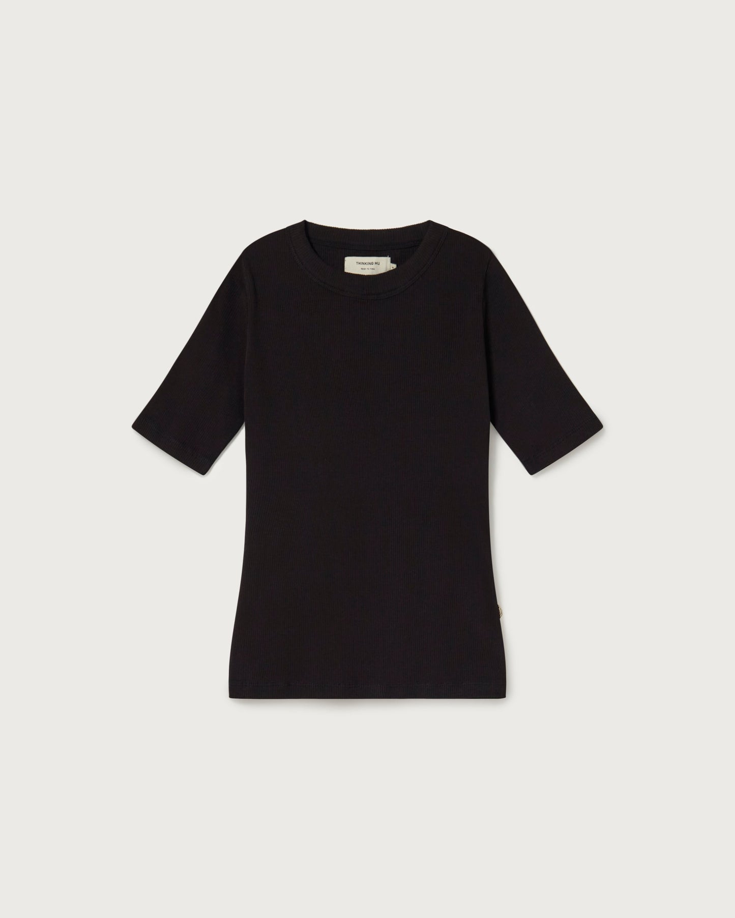 T-shirt côtelé manches courtes en coton bio | noir "black dakota rib top"
