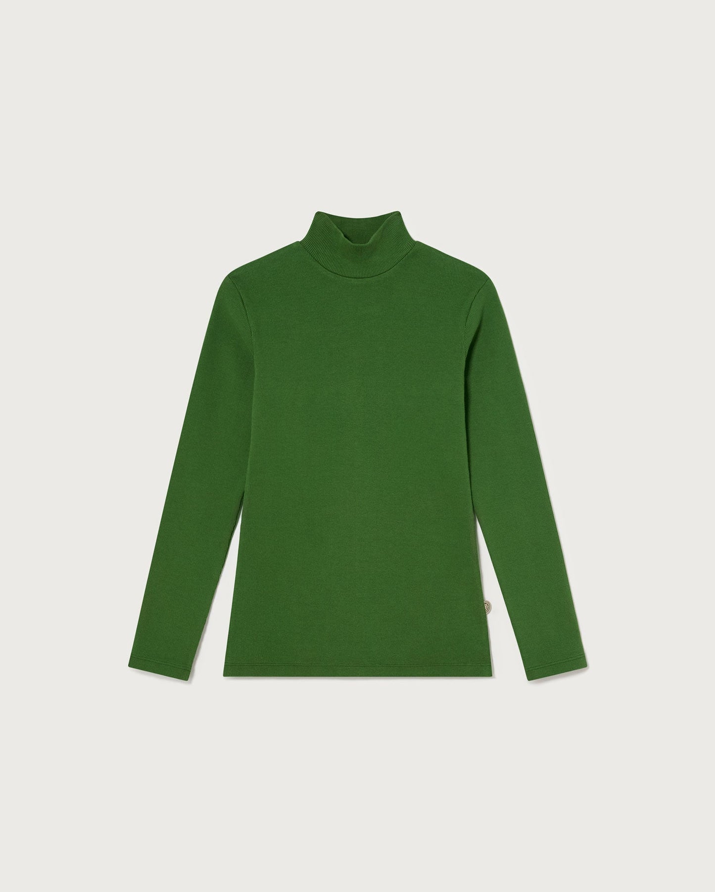 sous-Pull col montant en coton bio | vert "garden green rib aine"