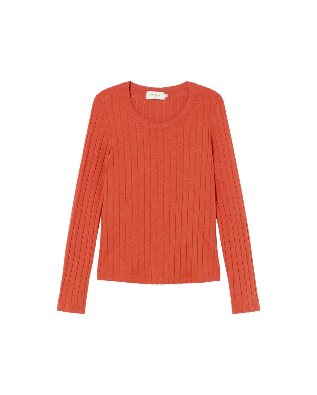 T-shirt manches longues en refibra et coton bio | Orange "pumpkin trash casilda"