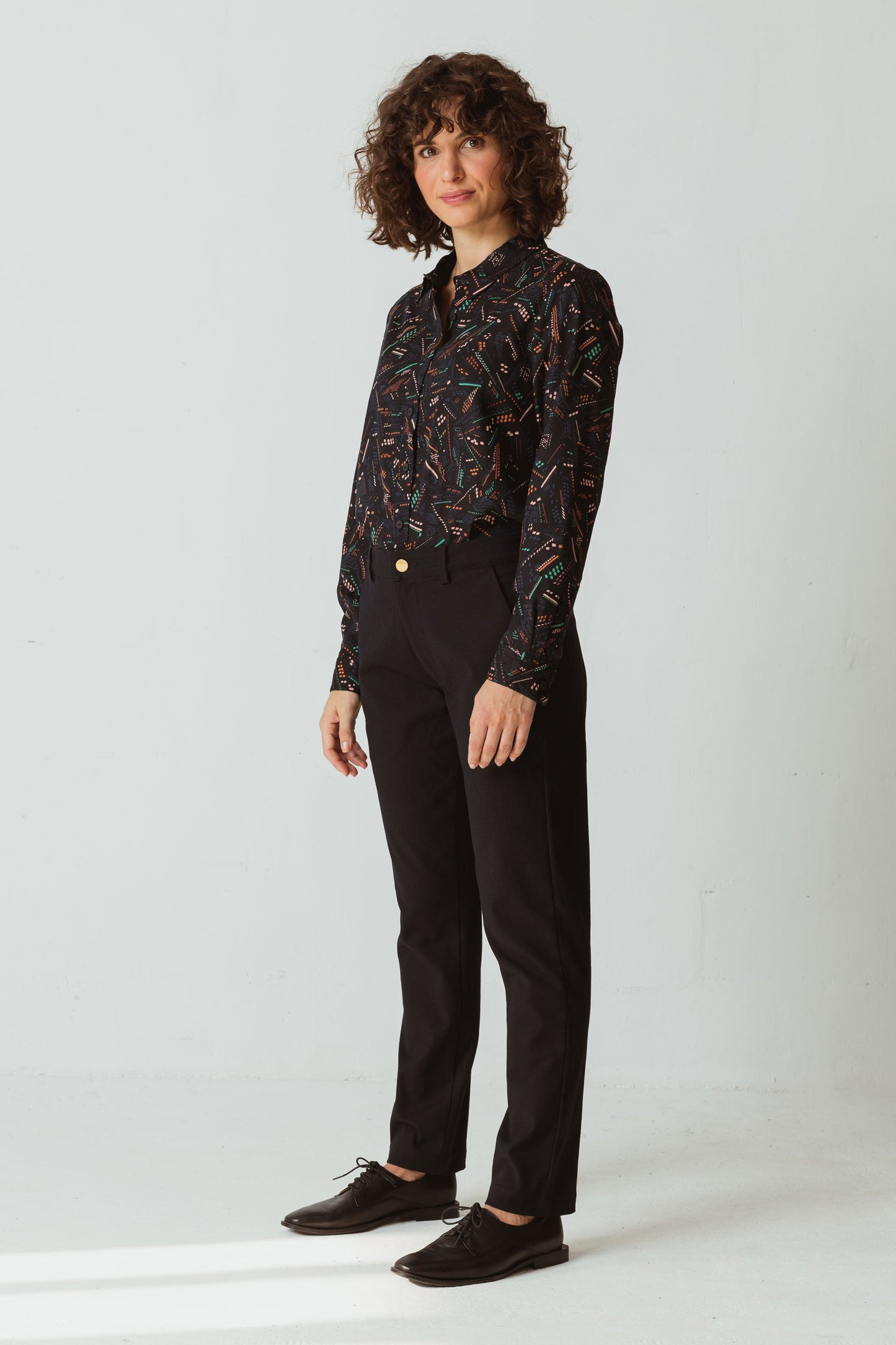 Pantalon droit en coton bio | Noir "landa trouser"