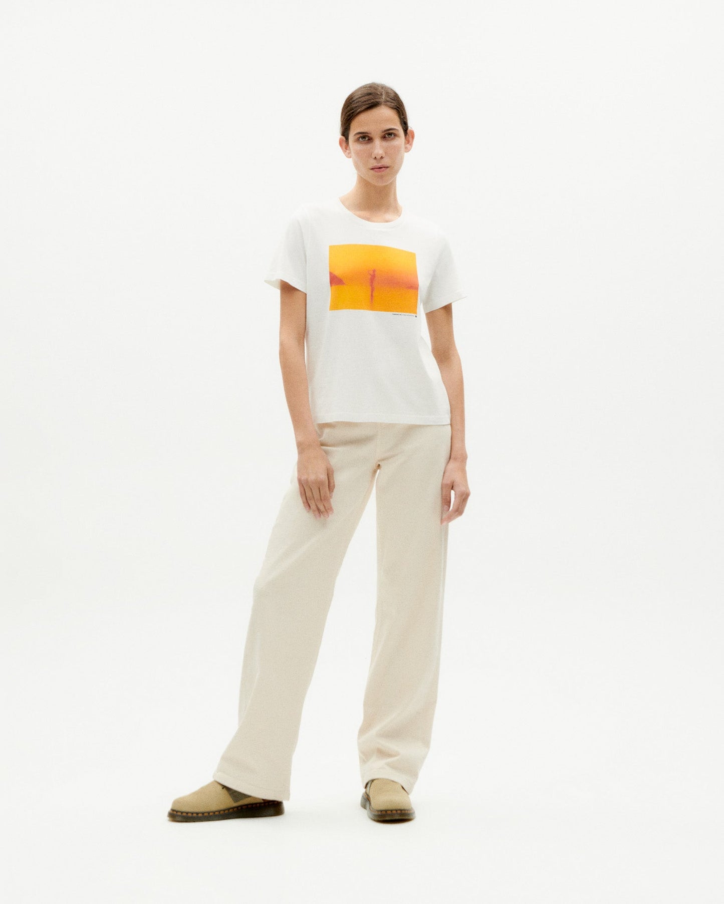 T-shirt imprimé en coton bio | Blanc à motifs "rousteau ida t-shirt snow white"