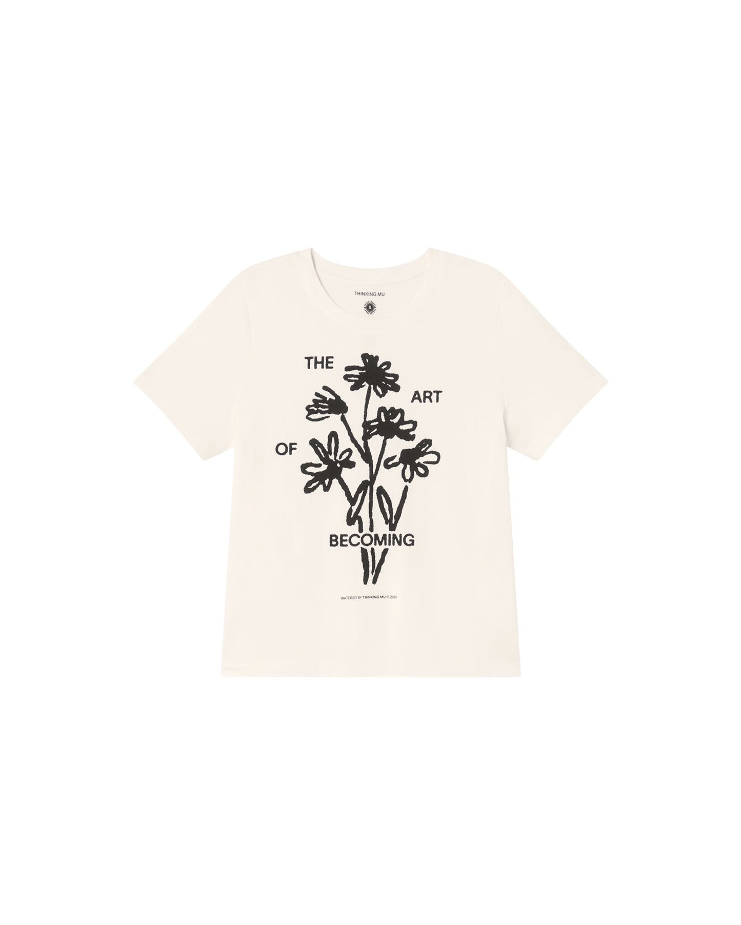 T-shirt imprimé en coton bio | blanc "becoming ida t-shirt white"
