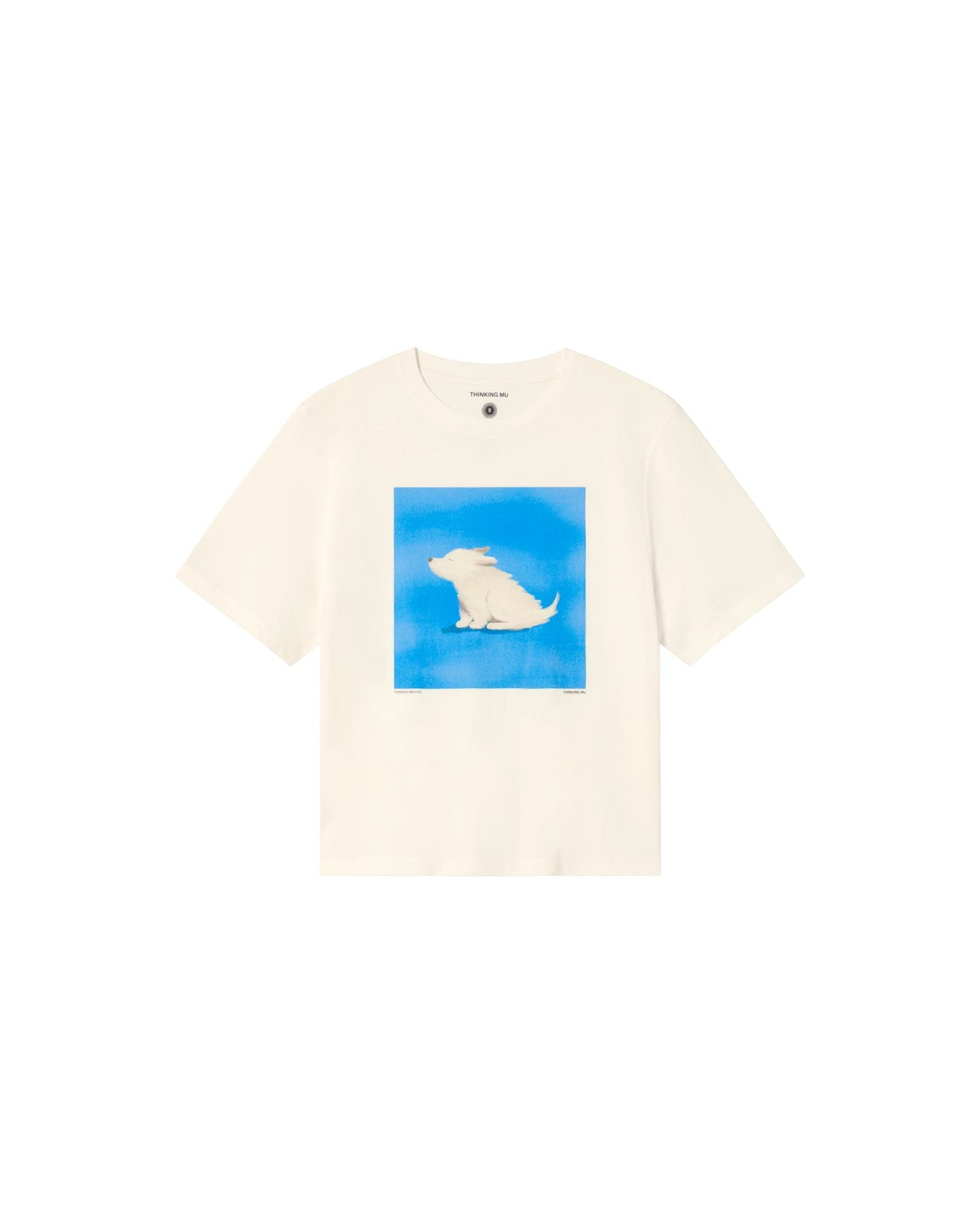 T-shirt imprimé en coton bio | blanc "animals lucia t-shirt white"