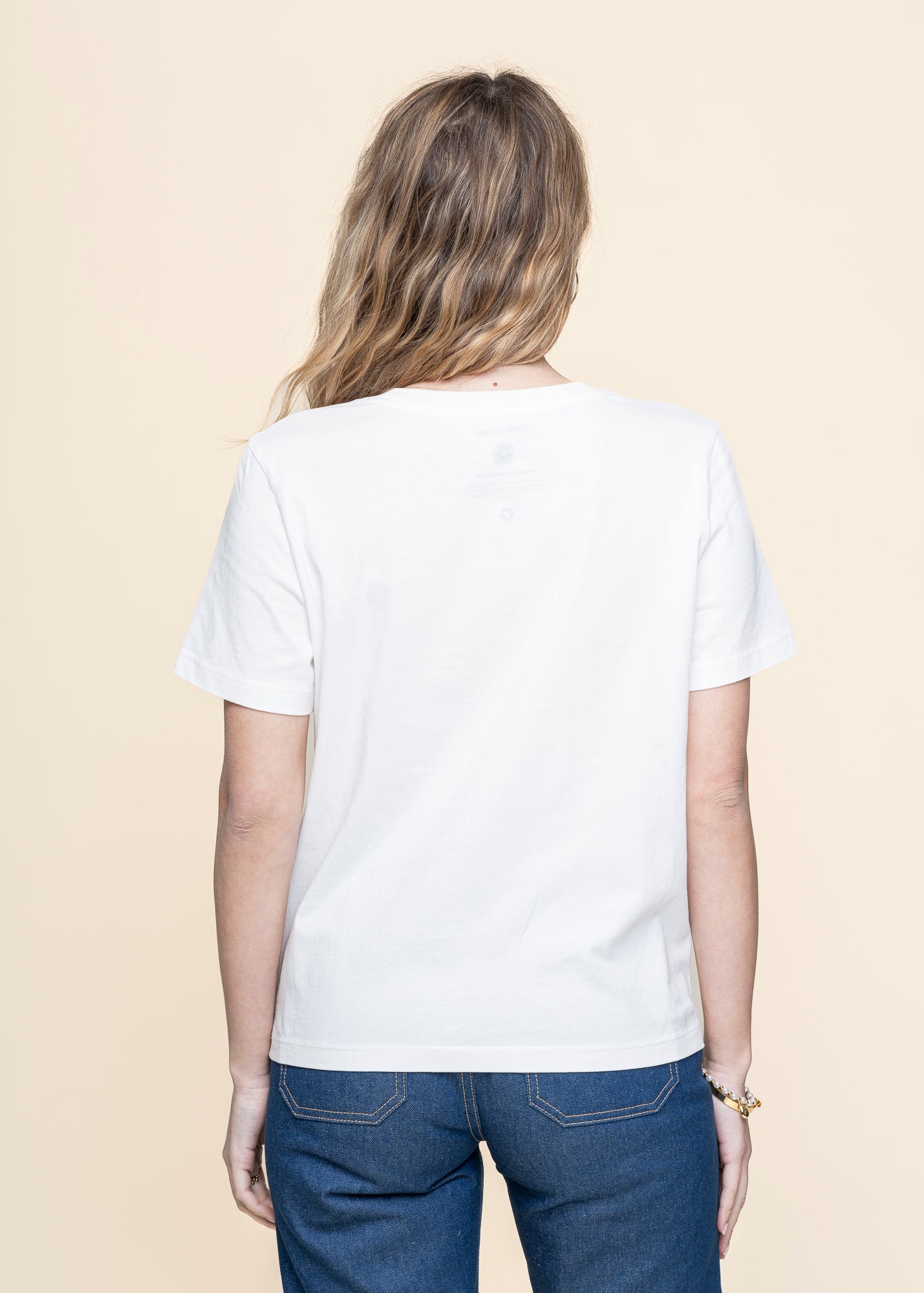 T-shirt en coton bio | blanc "blurry flower ida tee - white"