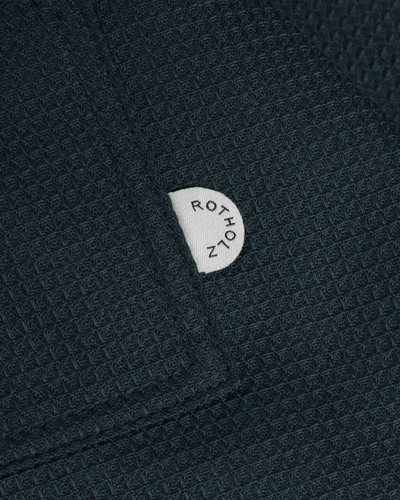 Veste de travail en coton bio gaufré | bleu "waffle field shirt - faded navy"