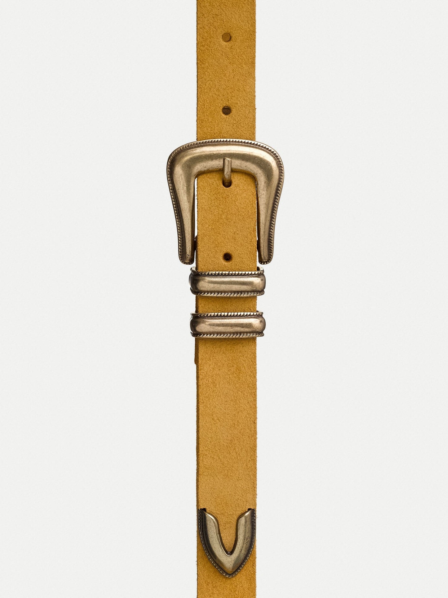 Ceinture suède en cuir tannage végétal - western suede belt lion