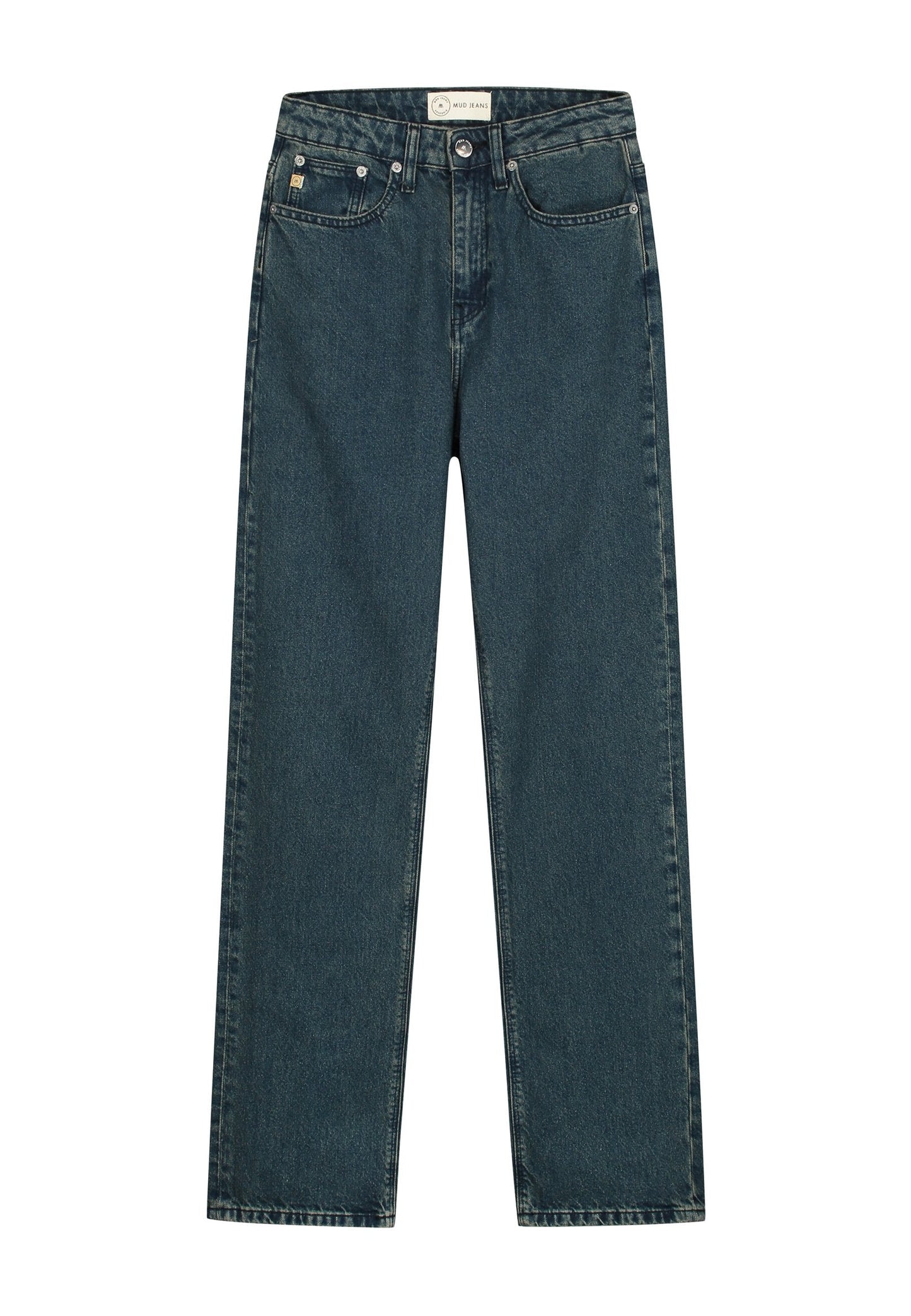 Jean droit bleu foncé en coton bio et recyclé - Relax Rose whale blue