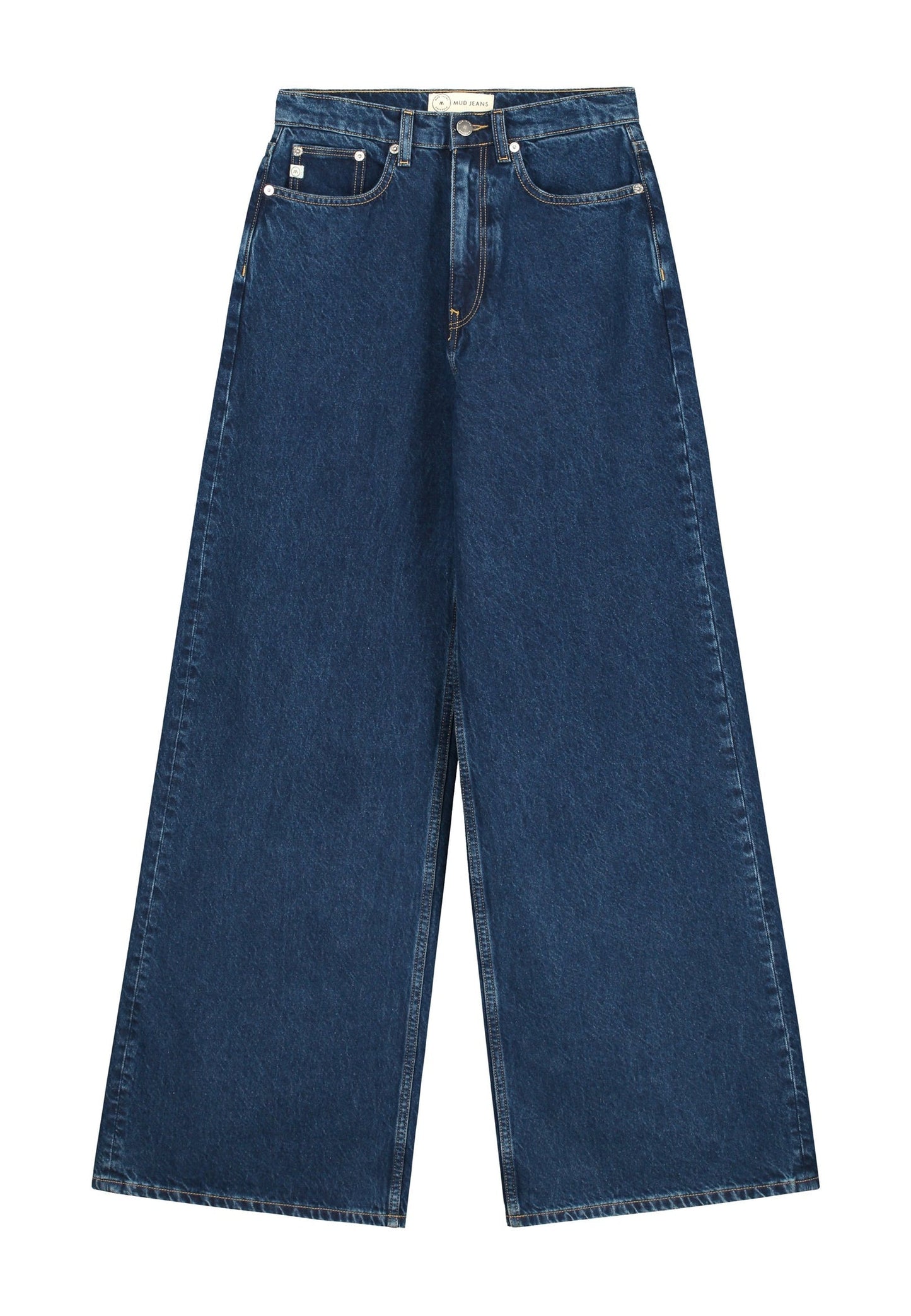 Jean ample en coton bio et recyclé | bleu foncé "Wyde Sara Stone Indigo"