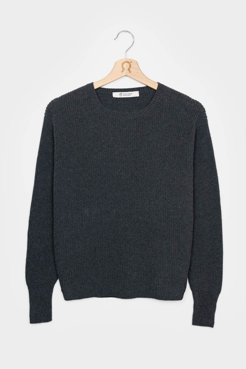 Pull en coton bio et recyclé | gris "maglia donna cotone rigenerato olga"