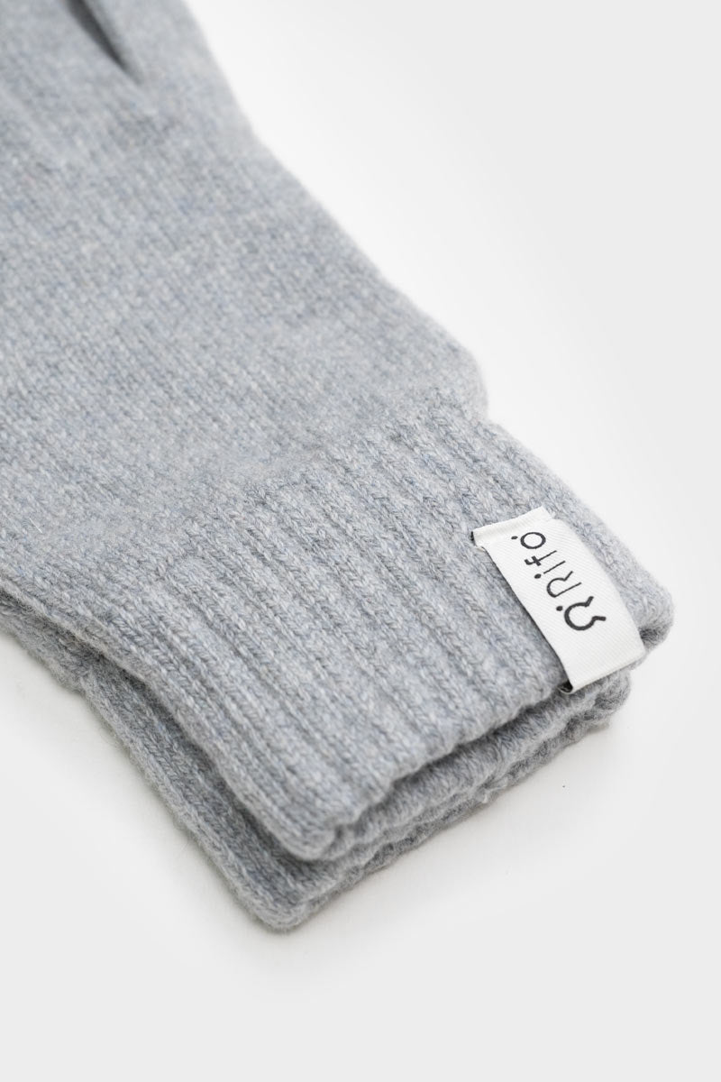 Gants femme en cachemire recyclé | gris "guanti anita calce"