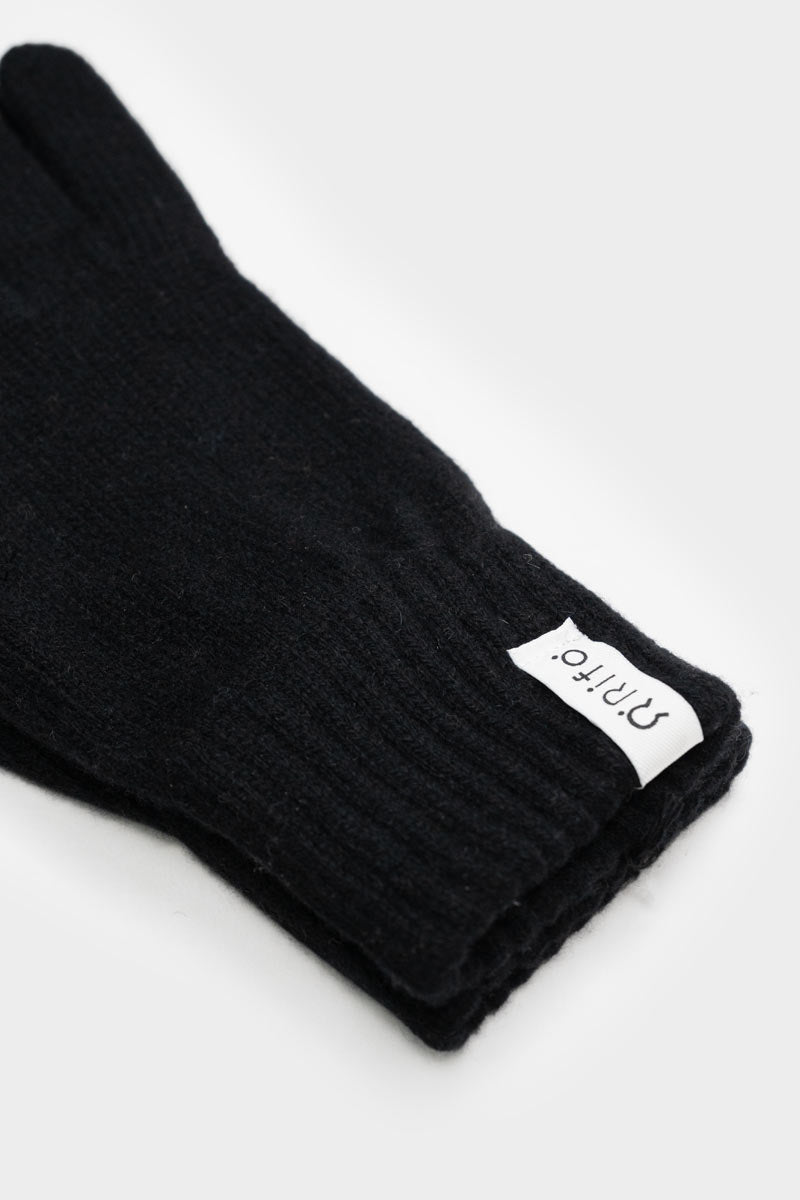 Gants femme en cachemire recyclé | noir "guanti anita nero ardesia"