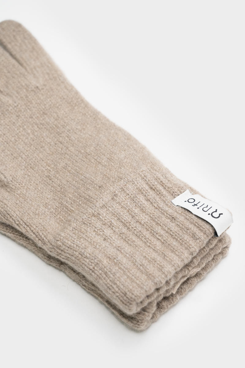 Gants femme en cachemire recyclé | beige "guanti anita beige sabbia"