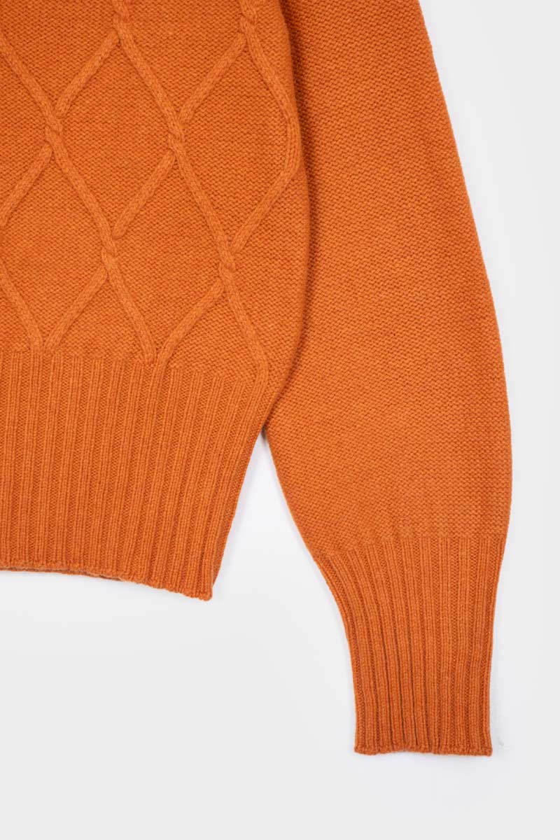 Pull en laine recyclée | orange "maglia-sara- arancio becco d'oca"