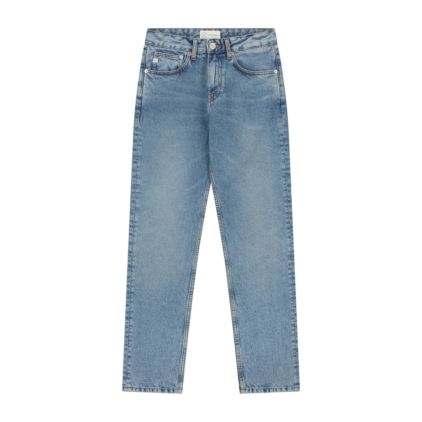 Jean droit en coton bio | bleu "easy go - stone vintage"