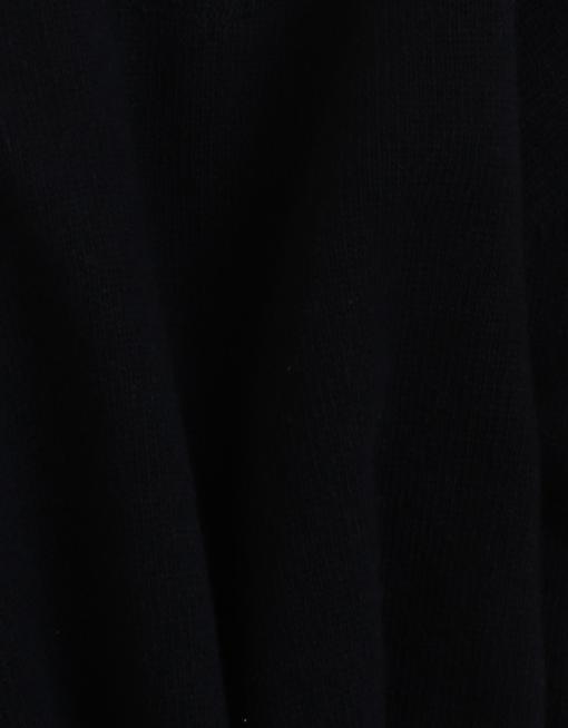 Pull col rond noir en laine mérinos recyclée - deep black